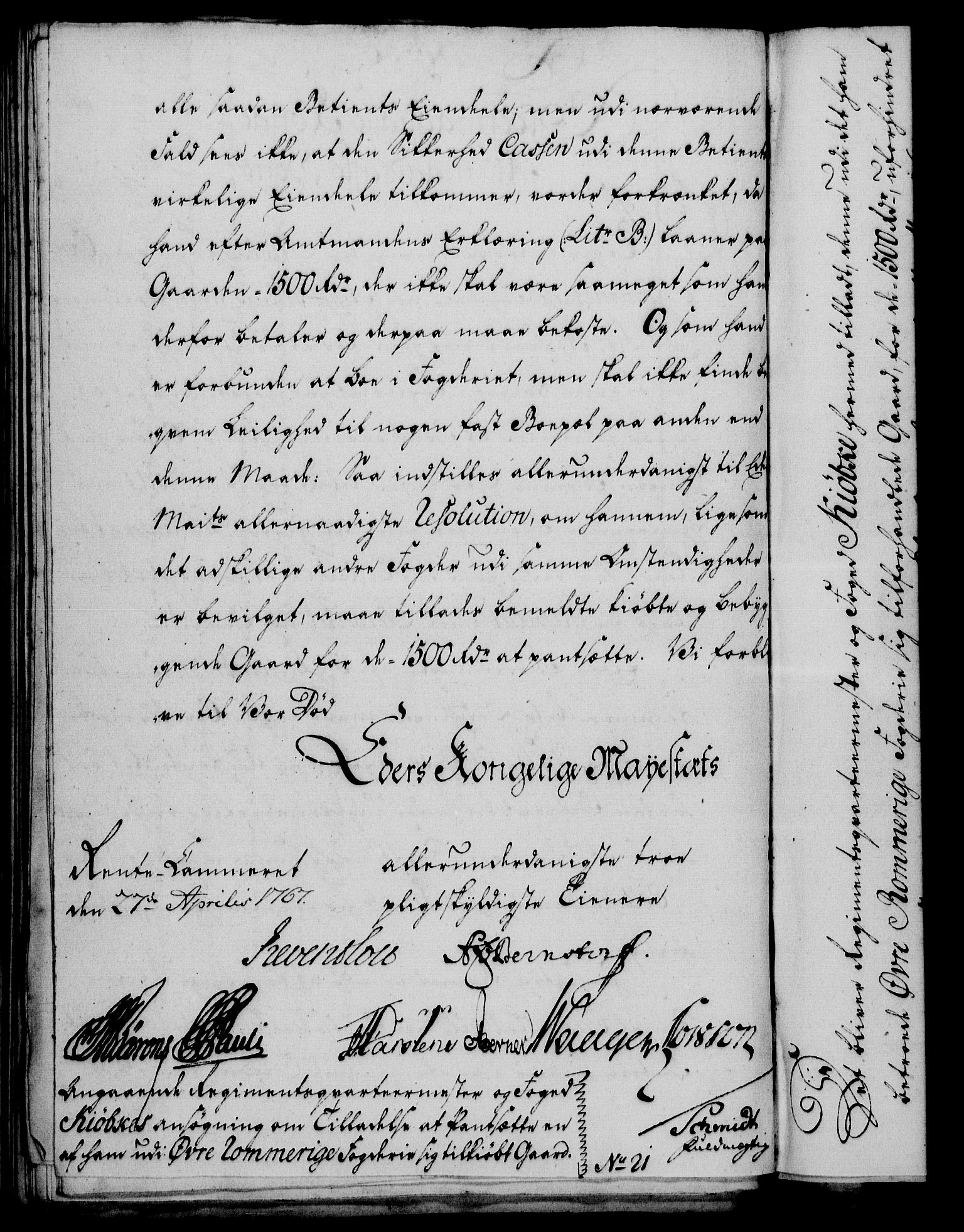 Rentekammeret, Kammerkanselliet, RA/EA-3111/G/Gf/Gfa/L0049: Norsk relasjons- og resolusjonsprotokoll (merket RK 52.49), 1767, s. 136