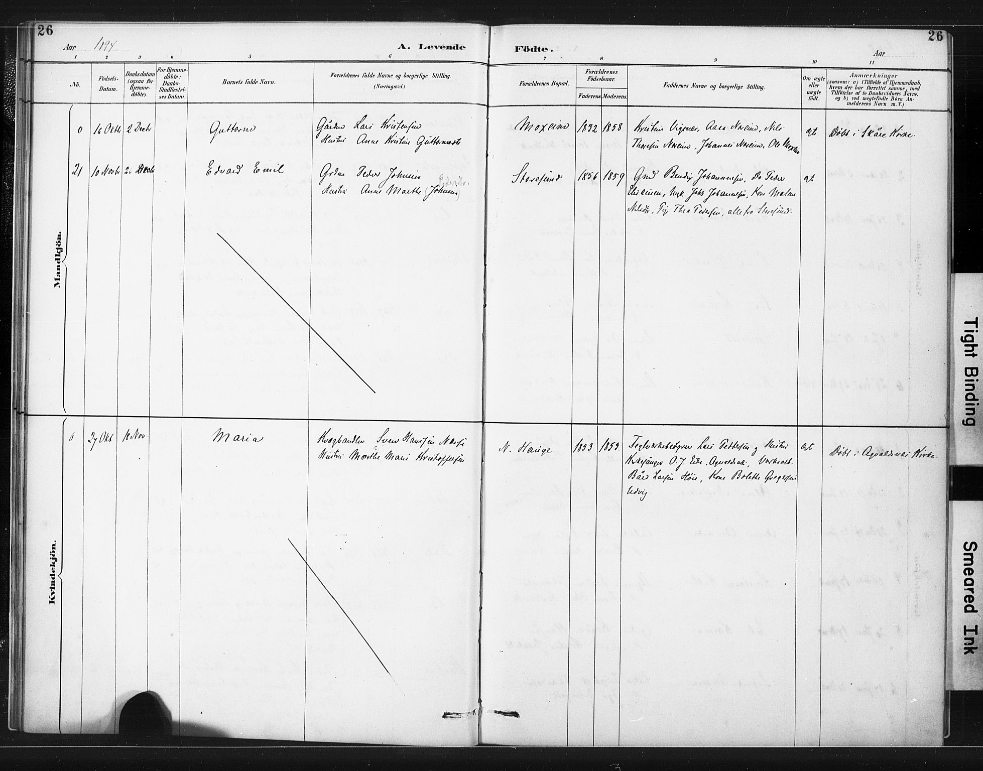 Torvastad sokneprestkontor, AV/SAST-A -101857/H/Ha/Haa/L0015: Ministerialbok nr. A 14, 1888-1899, s. 26