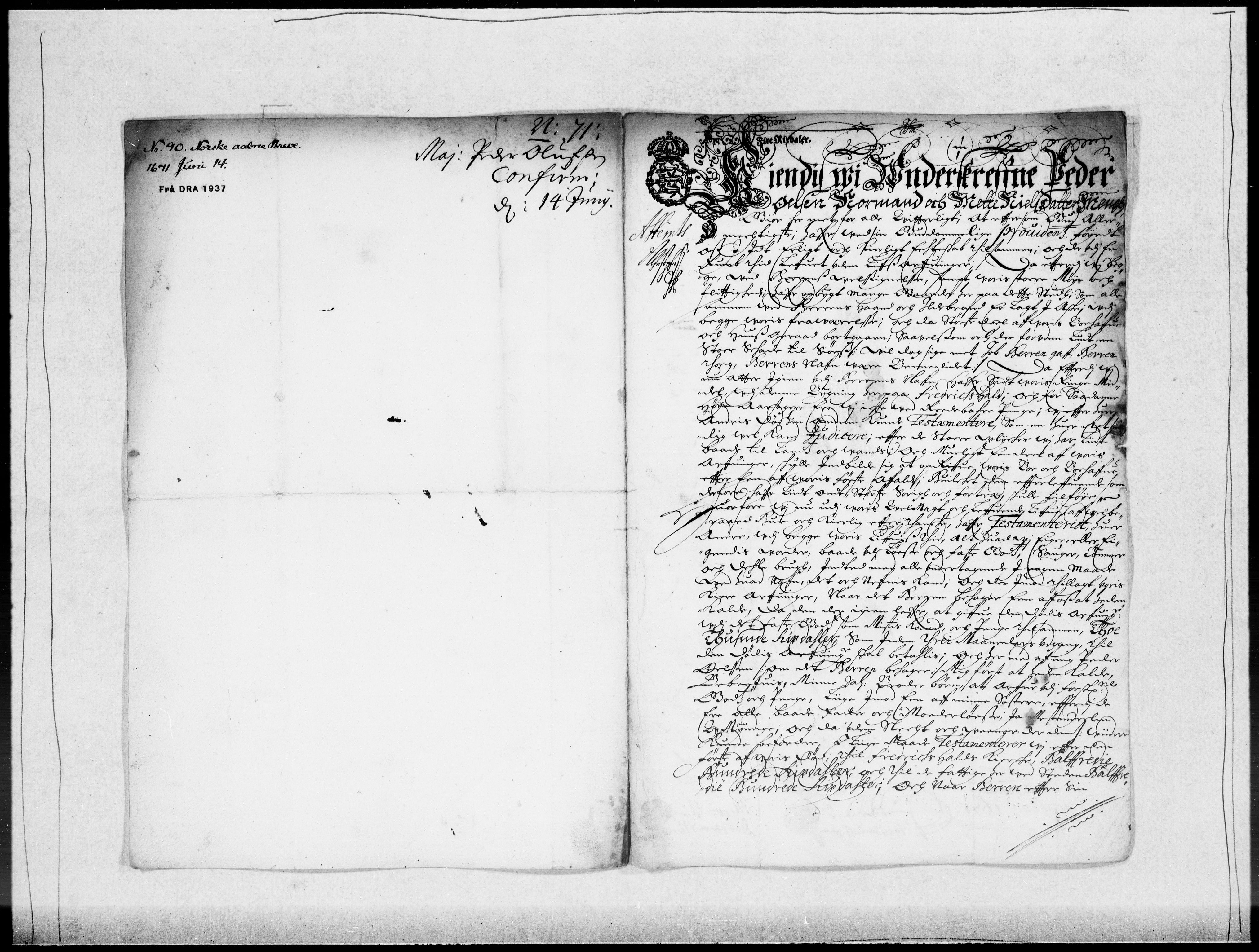 Danske Kanselli 1572-1799, RA/EA-3023/F/Fc/Fcc/Fcca/L0030: Norske innlegg 1572-1799, 1670-1671, s. 181