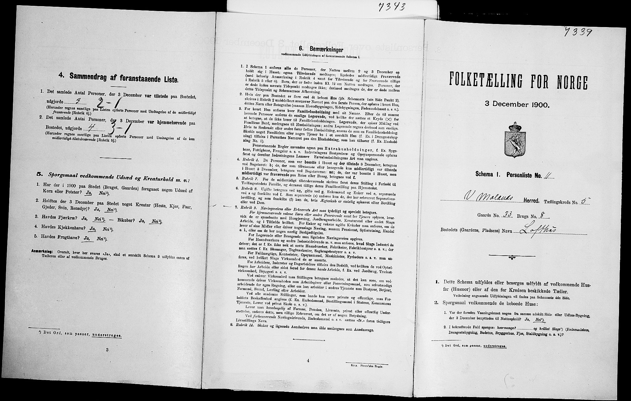 SAK, Folketelling 1900 for 0926 Vestre Moland herred, 1900, s. 571