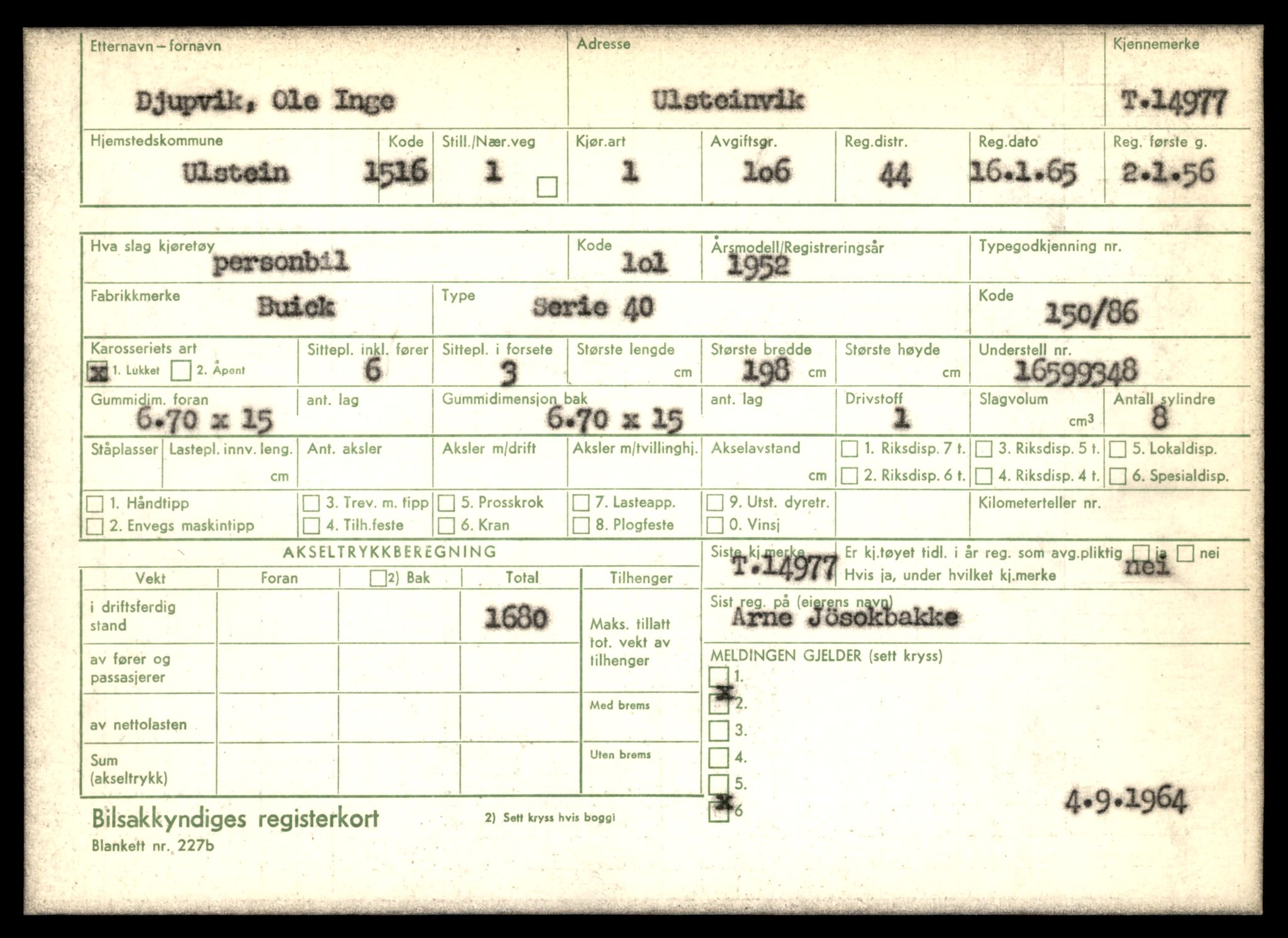 Møre og Romsdal vegkontor - Ålesund trafikkstasjon, AV/SAT-A-4099/F/Fe/L0049: Registreringskort for kjøretøy T 14864 - T 18613, 1927-1998, s. 2691