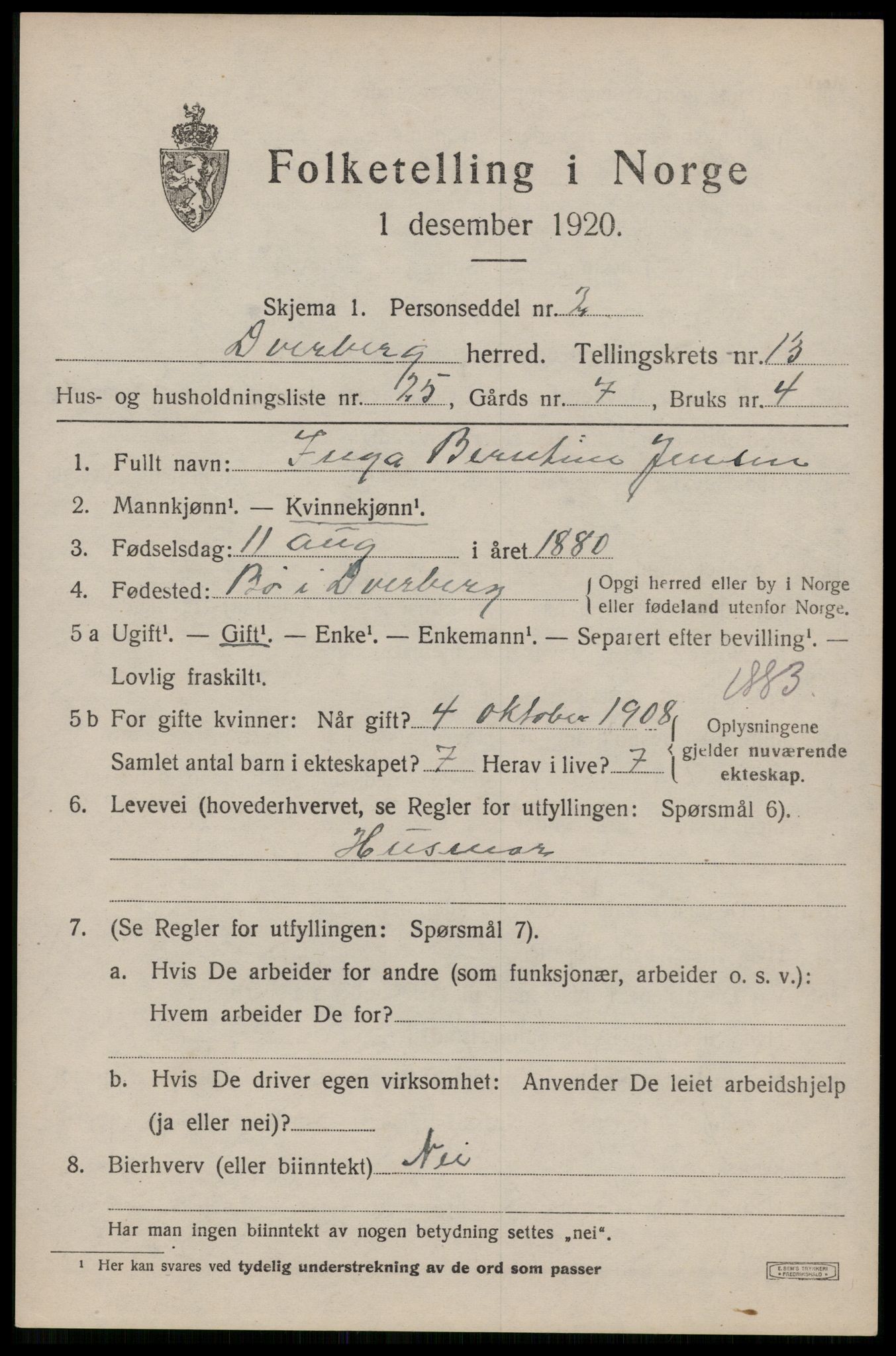 SAT, Folketelling 1920 for 1872 Dverberg herred, 1920, s. 10222