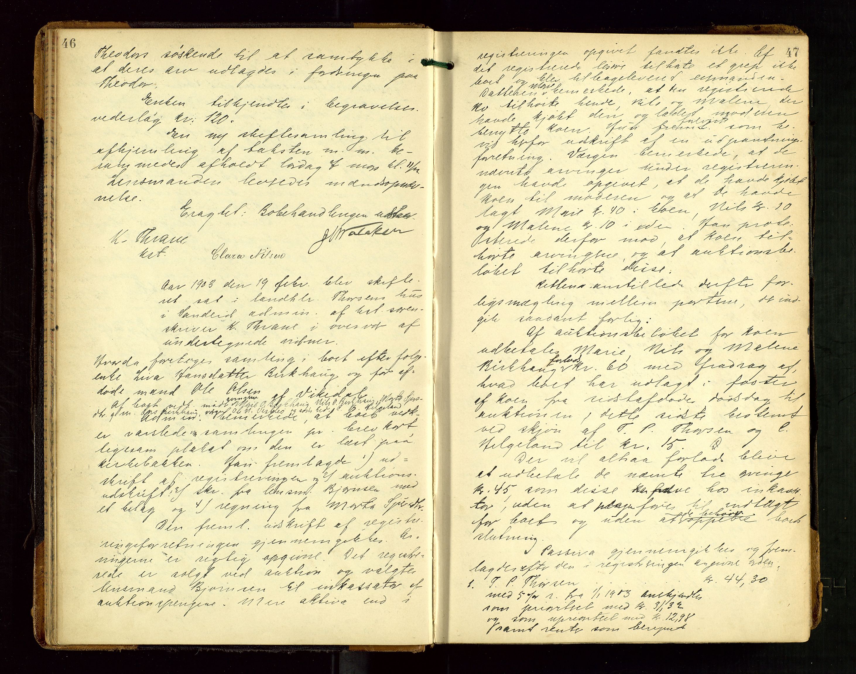 Ryfylke tingrett, AV/SAST-A-100055/001/IV/IVF/L0014: Skifteforhandlingsprotokoll, 1902-1910, s. 46-47