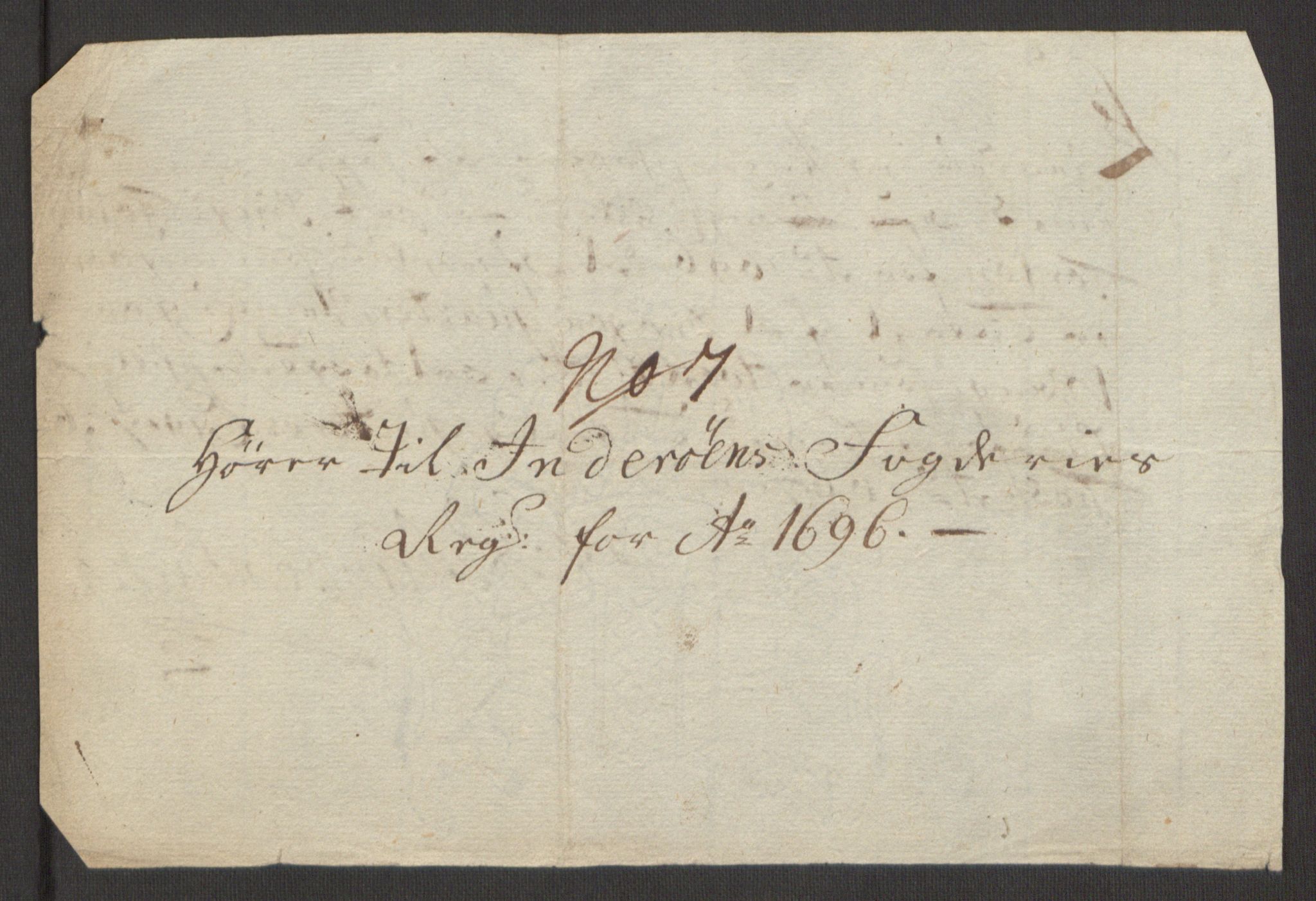 Rentekammeret inntil 1814, Reviderte regnskaper, Fogderegnskap, RA/EA-4092/R63/L4309: Fogderegnskap Inderøy, 1695-1697, s. 349