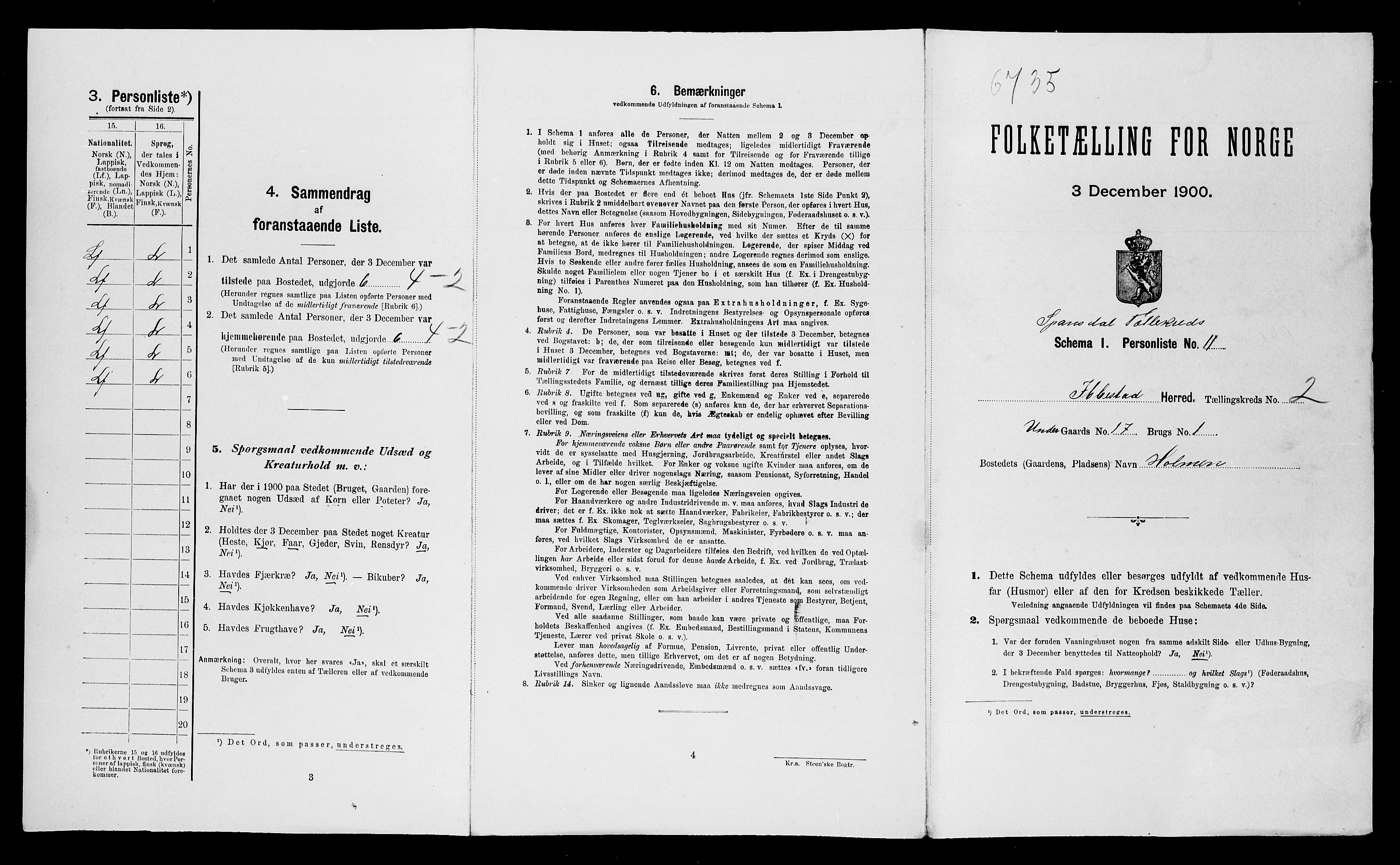 SATØ, Folketelling 1900 for 1917 Ibestad herred, 1900, s. 375