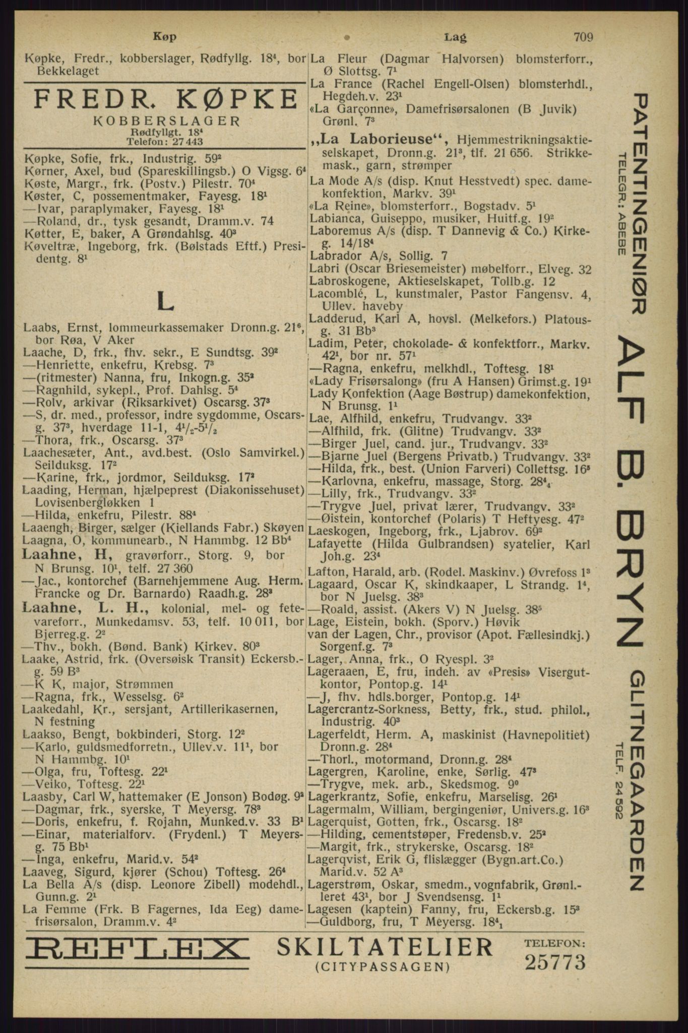 Kristiania/Oslo adressebok, PUBL/-, 1929, s. 709