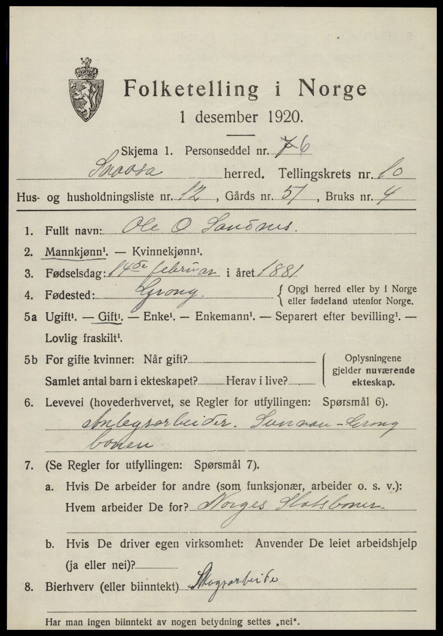 SAT, Folketelling 1920 for 1736 Snåsa herred, 1920, s. 4446