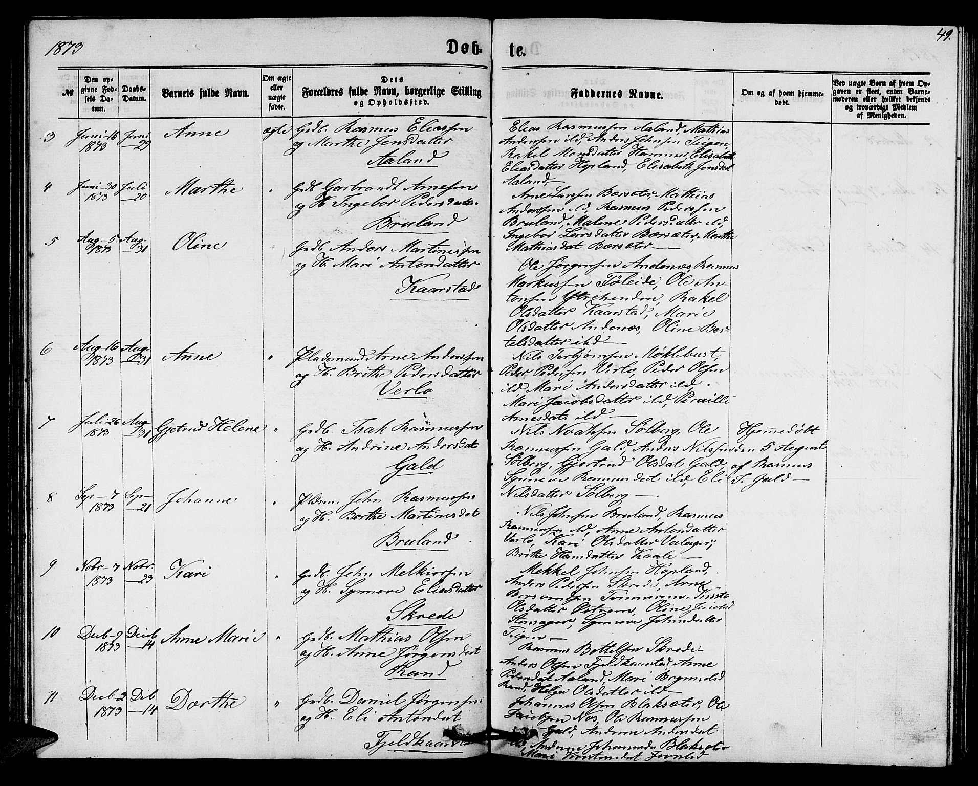 Innvik sokneprestembete, AV/SAB-A-80501: Klokkerbok nr. C 2, 1864-1882, s. 49