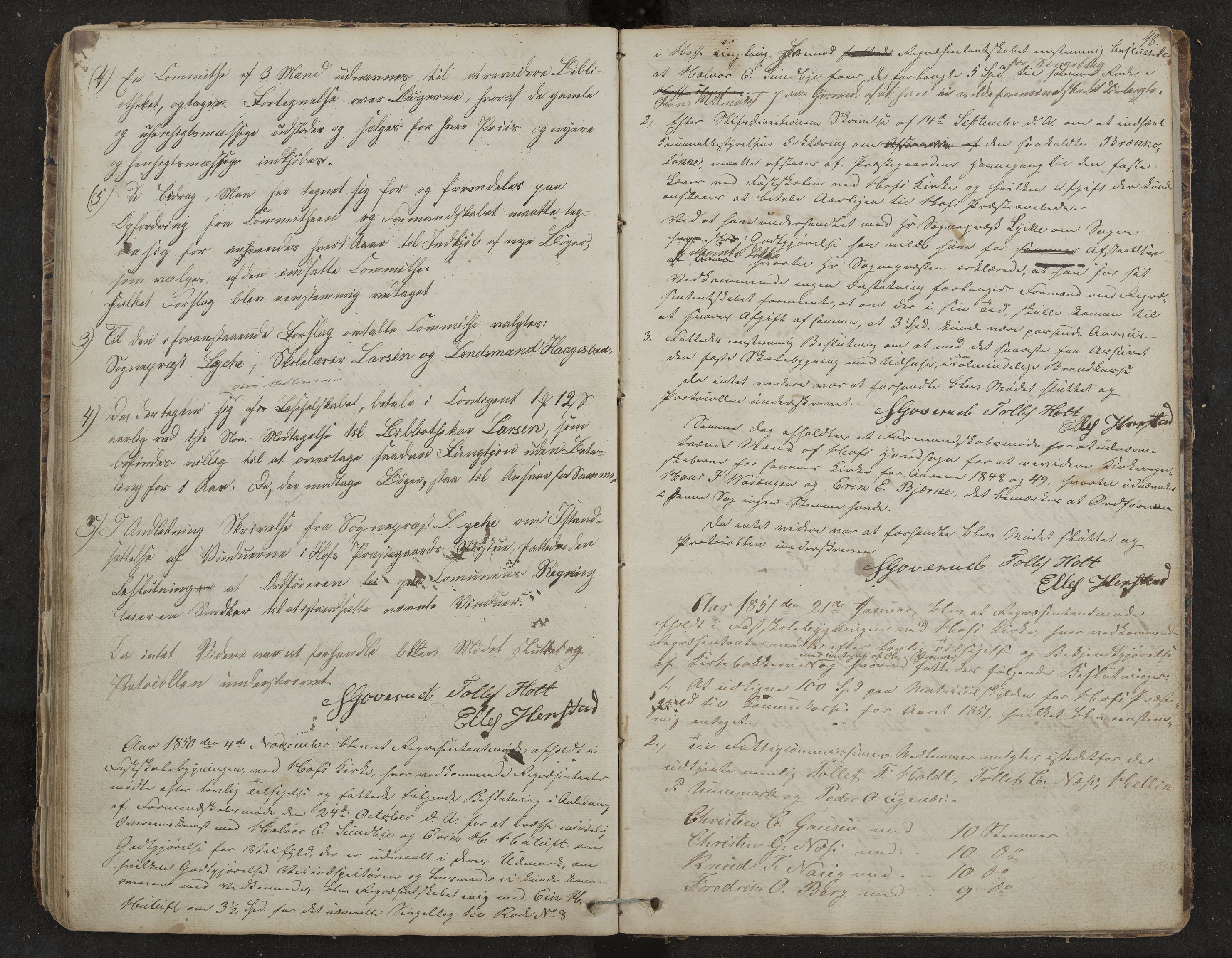 Hof formannskap og sentraladministrasjon, IKAK/0714021-1/A/Aa/L0001: Møtebok, 1837-1859, s. 48