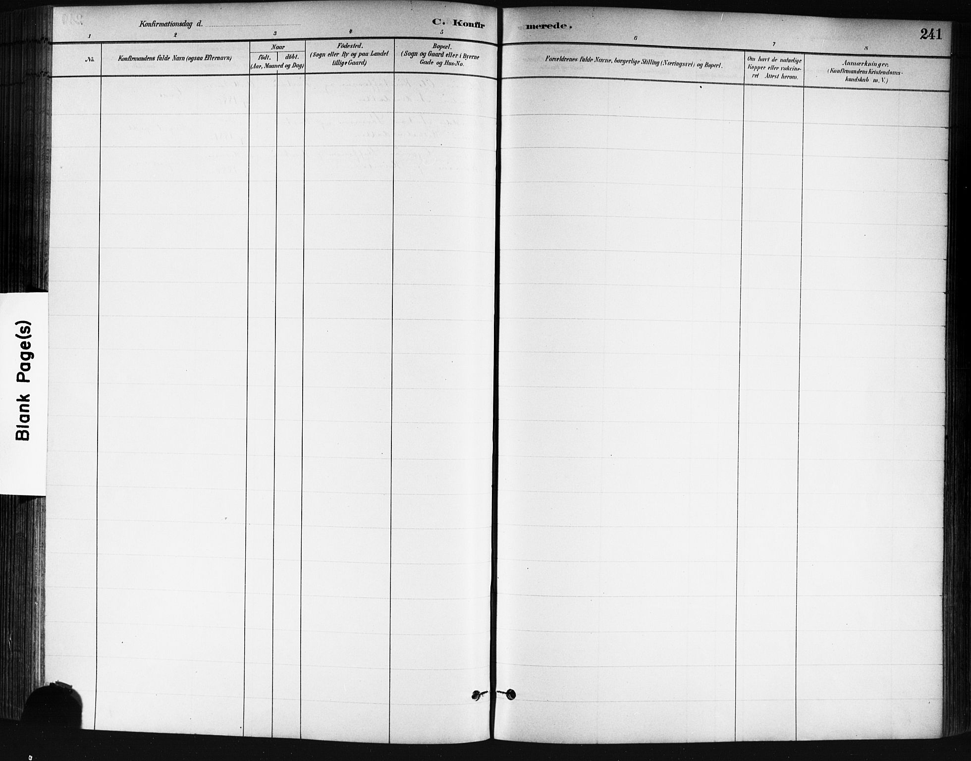 Skedsmo prestekontor Kirkebøker, AV/SAO-A-10033a/G/Ga/L0004: Klokkerbok nr. I 4, 1883-1895, s. 241