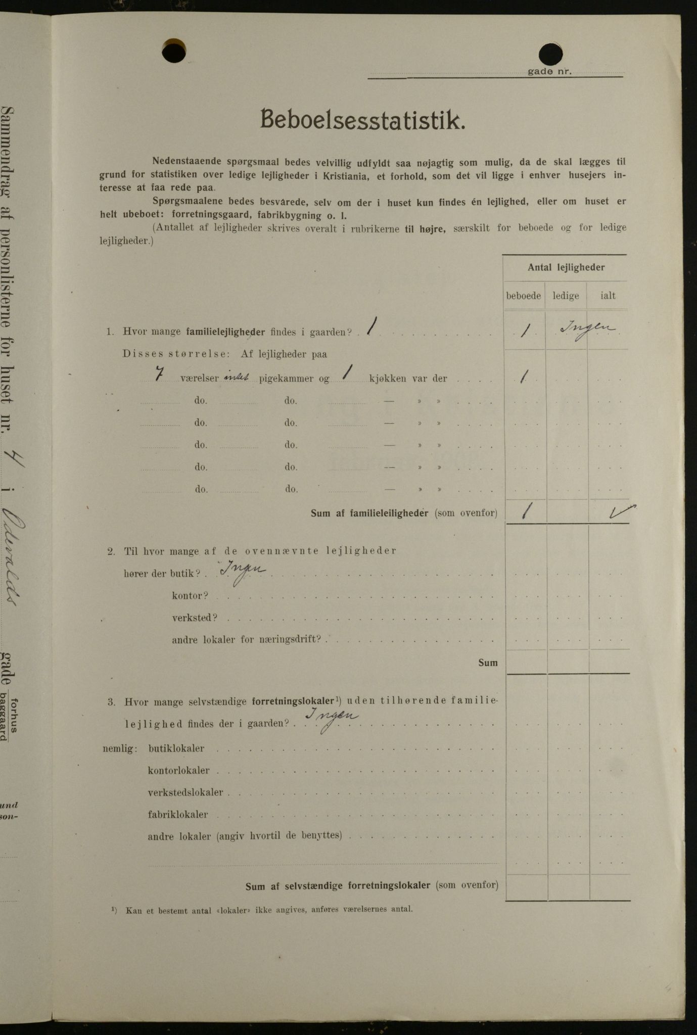 OBA, Kommunal folketelling 1.2.1908 for Kristiania kjøpstad, 1908, s. 66931