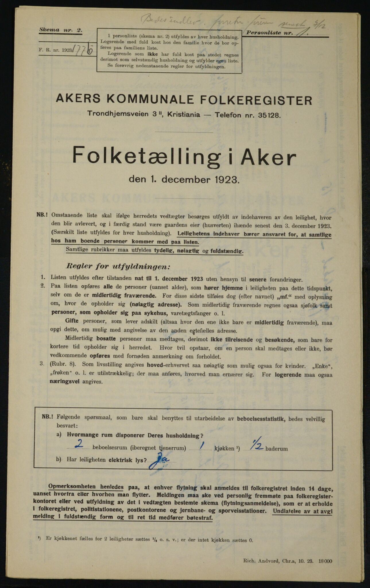 , Kommunal folketelling 1.12.1923 for Aker, 1923, s. 19301