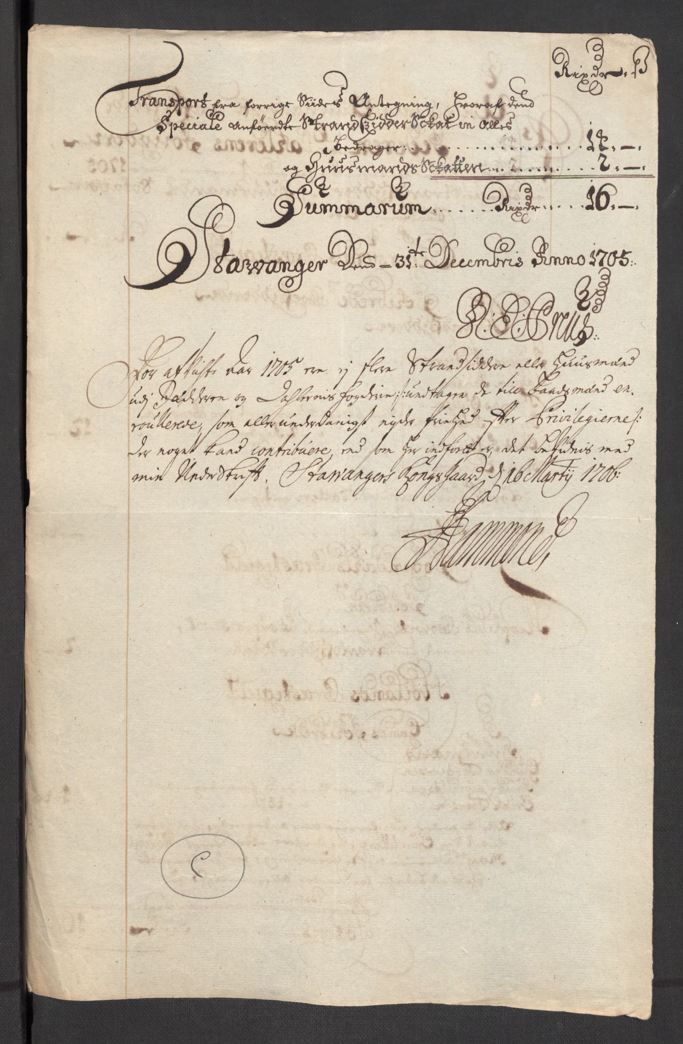 Rentekammeret inntil 1814, Reviderte regnskaper, Fogderegnskap, RA/EA-4092/R46/L2733: Fogderegnskap Jæren og Dalane, 1705-1708, s. 29