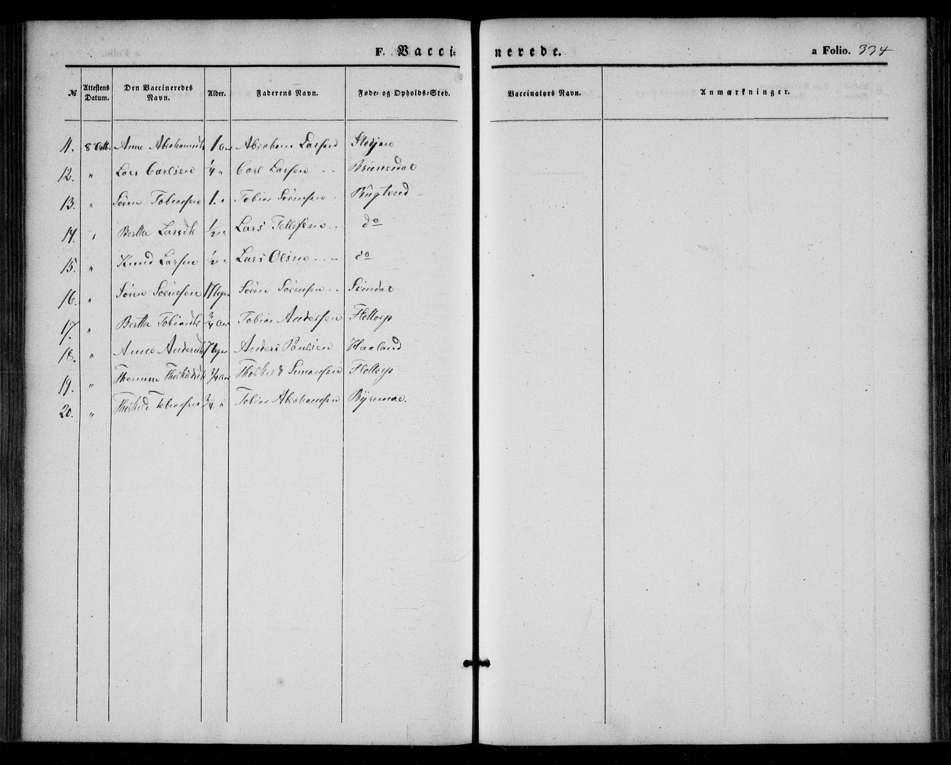 Bjelland sokneprestkontor, SAK/1111-0005/F/Fa/Fac/L0002: Ministerialbok nr. A 2, 1866-1887, s. 334