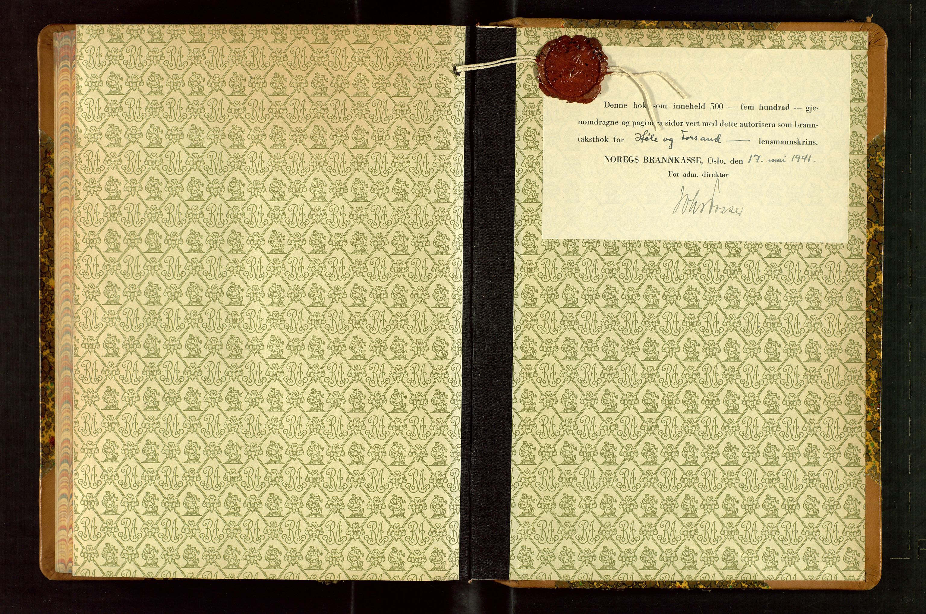 Høle og Forsand lensmannskontor, AV/SAST-A-100127/Gob/L0002: "Branntakstbok" - skjematakst, 1941-1955