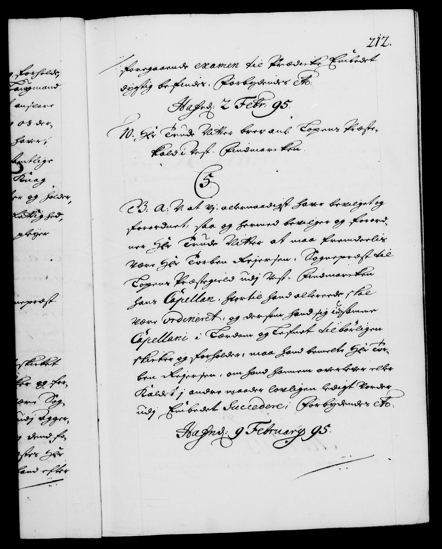 Danske Kanselli 1572-1799, AV/RA-EA-3023/F/Fc/Fca/Fcaa/L0016: Norske registre (mikrofilm), 1692-1697, s. 212a