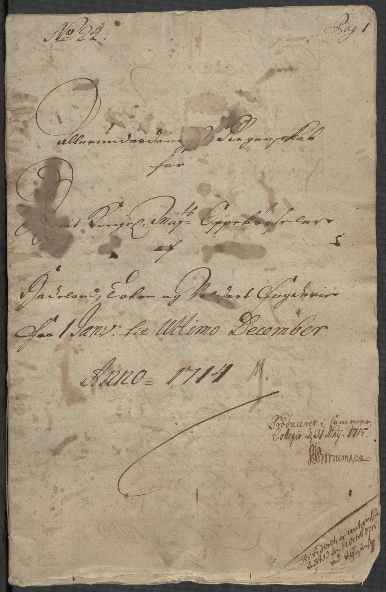 Rentekammeret inntil 1814, Reviderte regnskaper, Fogderegnskap, RA/EA-4092/R18/L1312: Fogderegnskap Hadeland, Toten og Valdres, 1714, s. 3