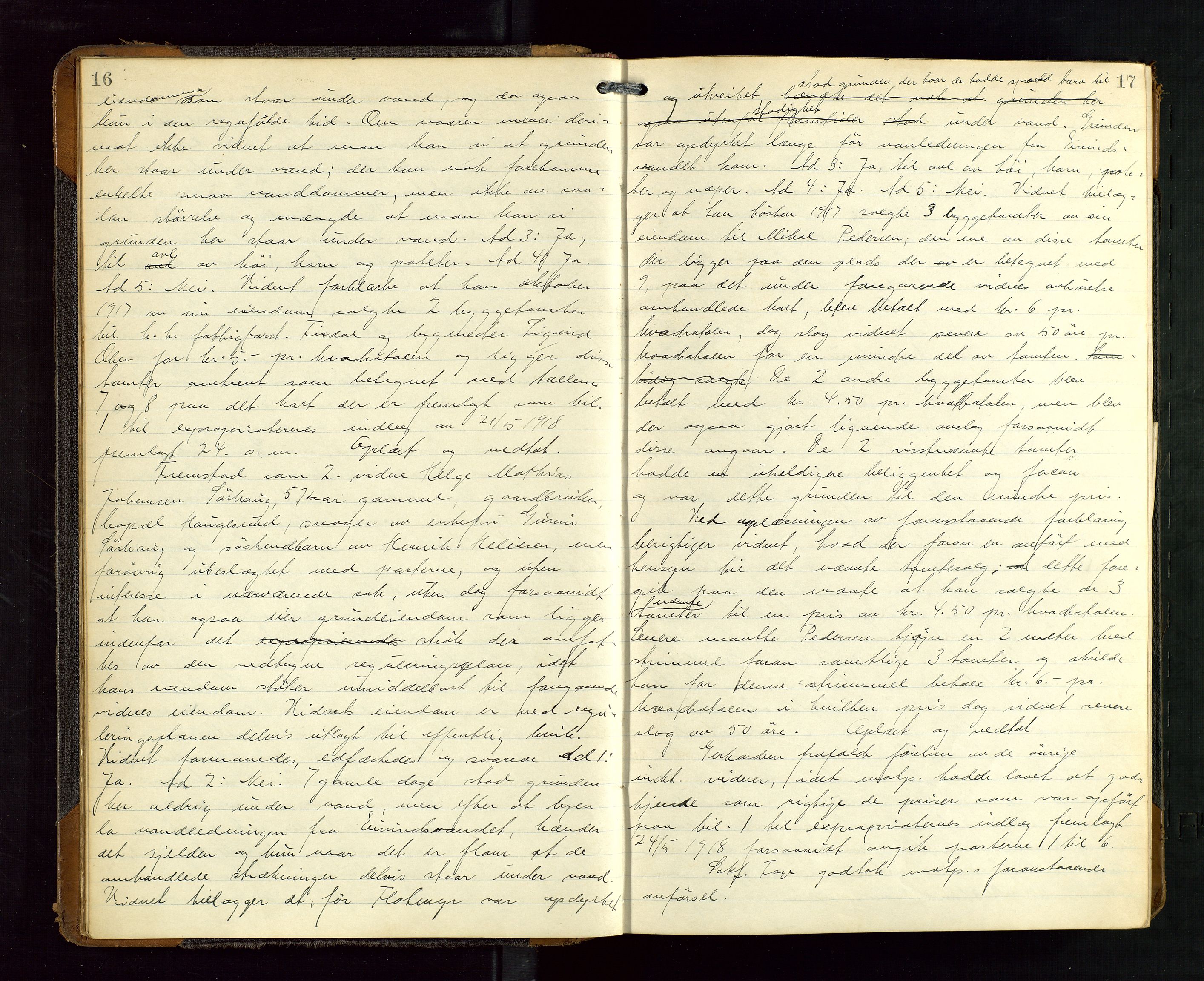 Haugesund tingrett, AV/SAST-A-101415/01/II/IIC/L0021: Pantebok 21, dbnr. 234-1346/30, 1918-1923, s. 16-17