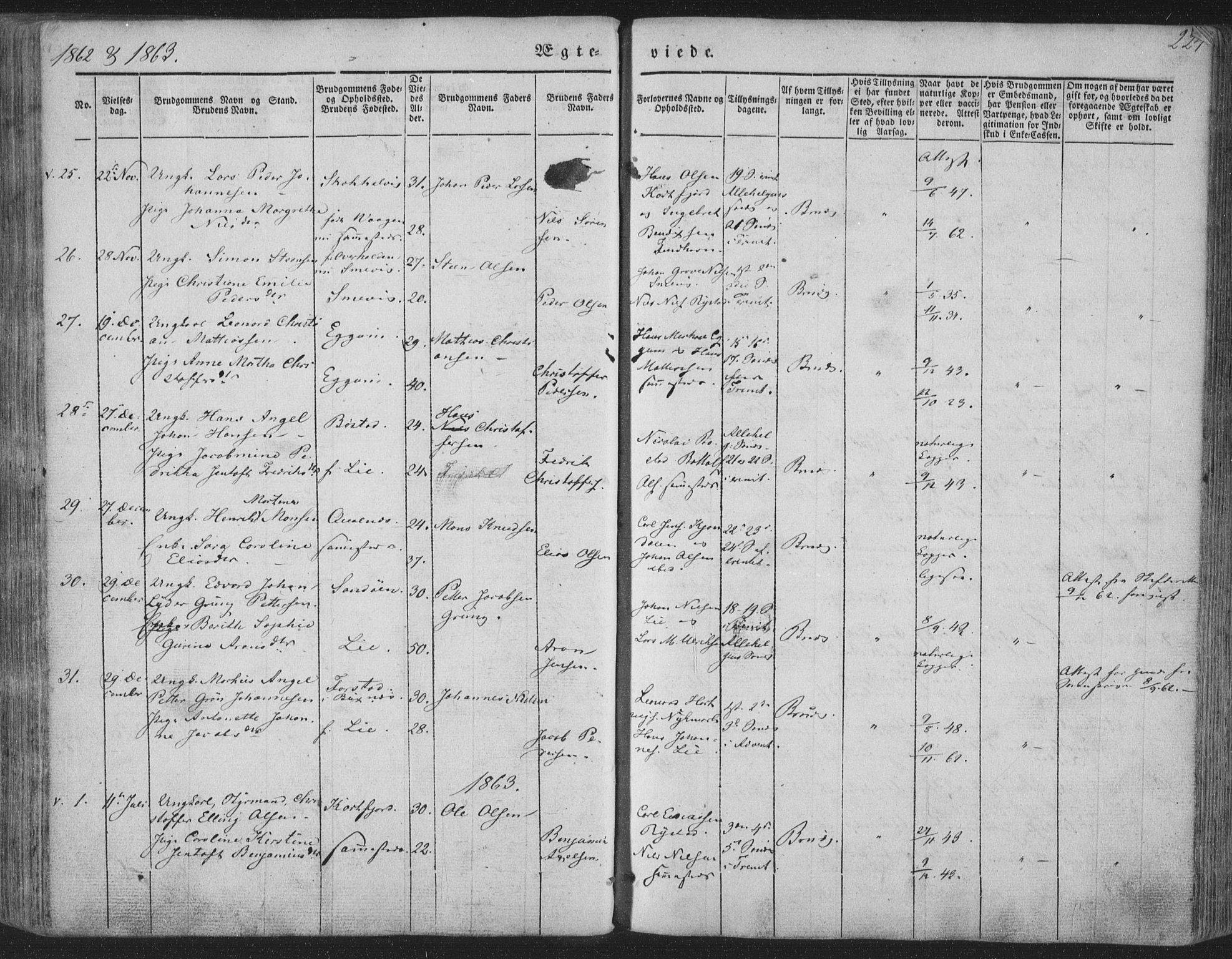 Ministerialprotokoller, klokkerbøker og fødselsregistre - Nordland, AV/SAT-A-1459/880/L1131: Ministerialbok nr. 880A05, 1844-1868, s. 224