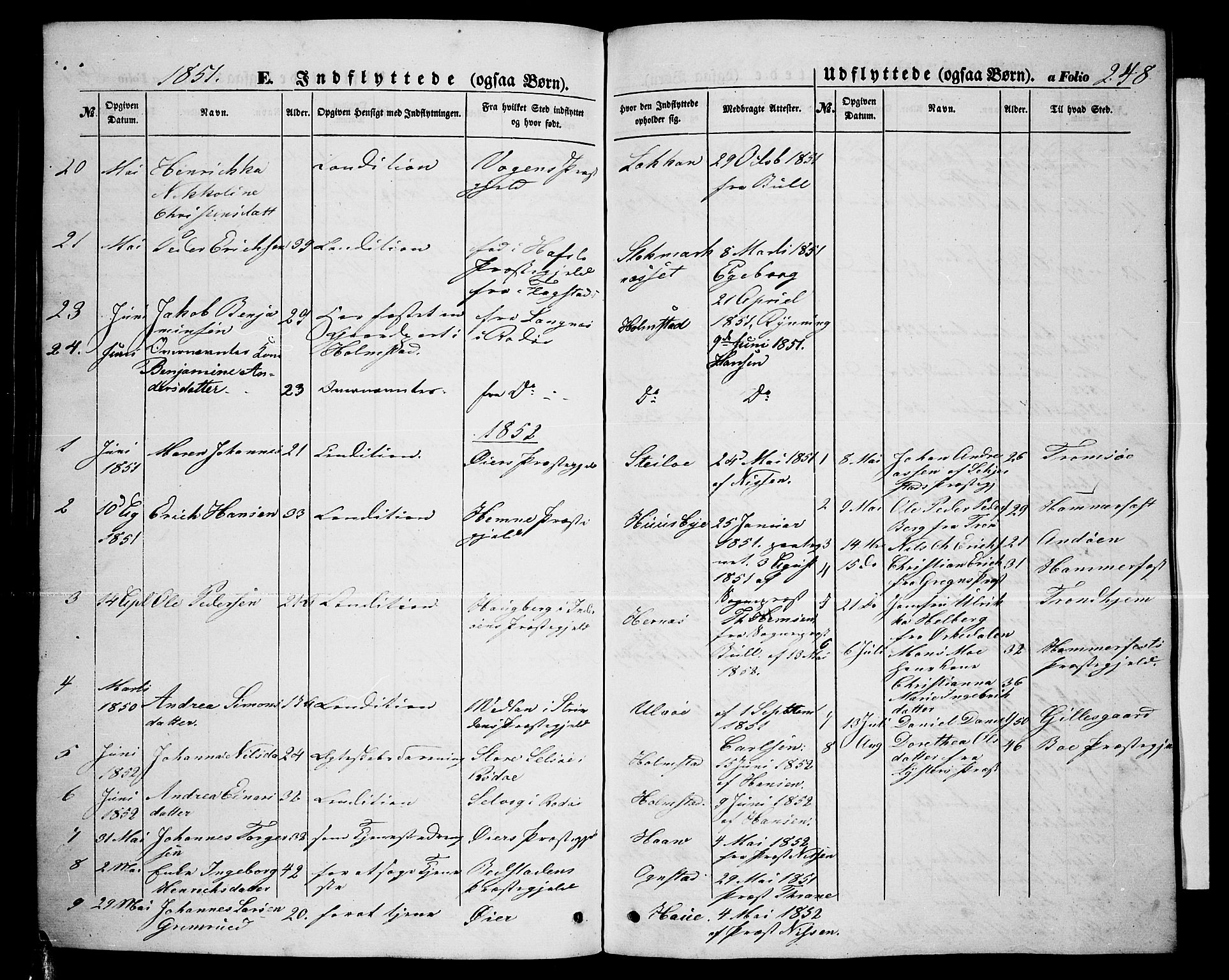 Ministerialprotokoller, klokkerbøker og fødselsregistre - Nordland, AV/SAT-A-1459/888/L1265: Klokkerbok nr. 888C03, 1850-1863, s. 248
