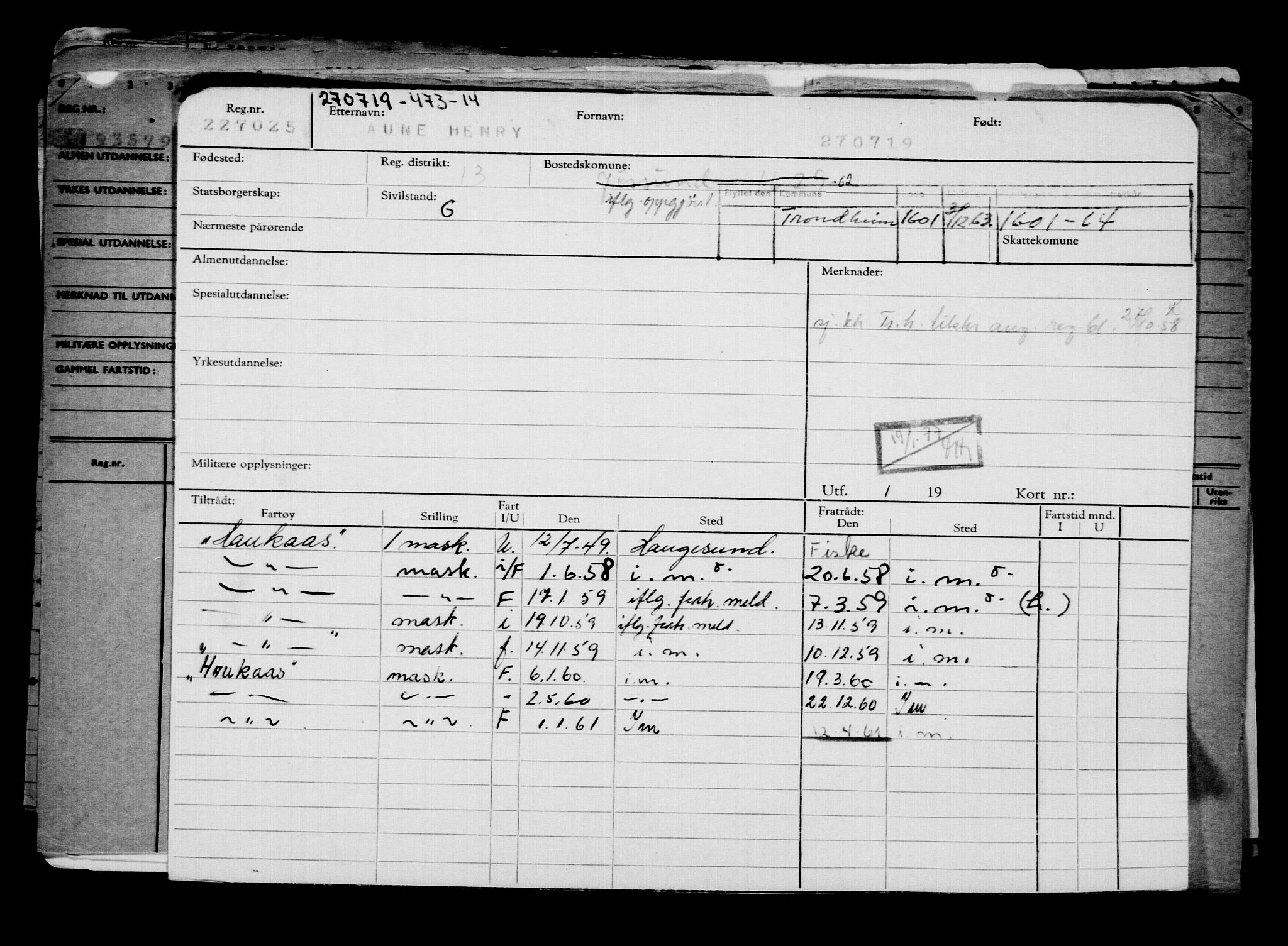 Direktoratet for sjømenn, AV/RA-S-3545/G/Gb/L0170: Hovedkort, 1919, s. 464