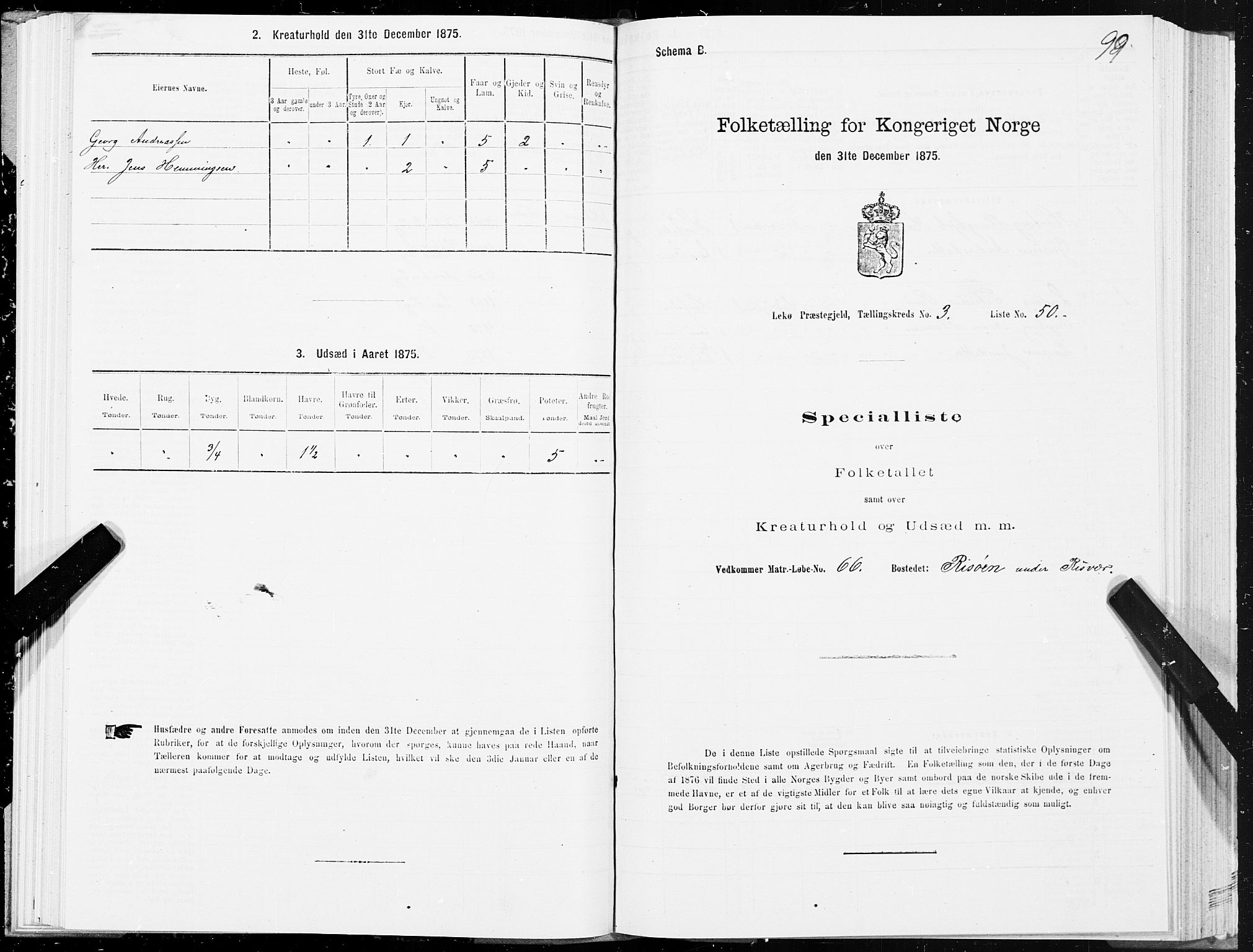 SAT, Folketelling 1875 for 1755P Leka prestegjeld, 1875, s. 2099