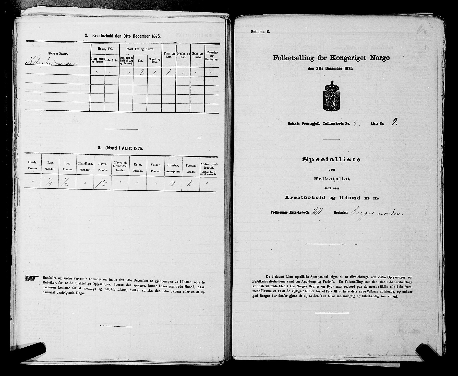 RA, Folketelling 1875 for 0221P Høland prestegjeld, 1875, s. 1556