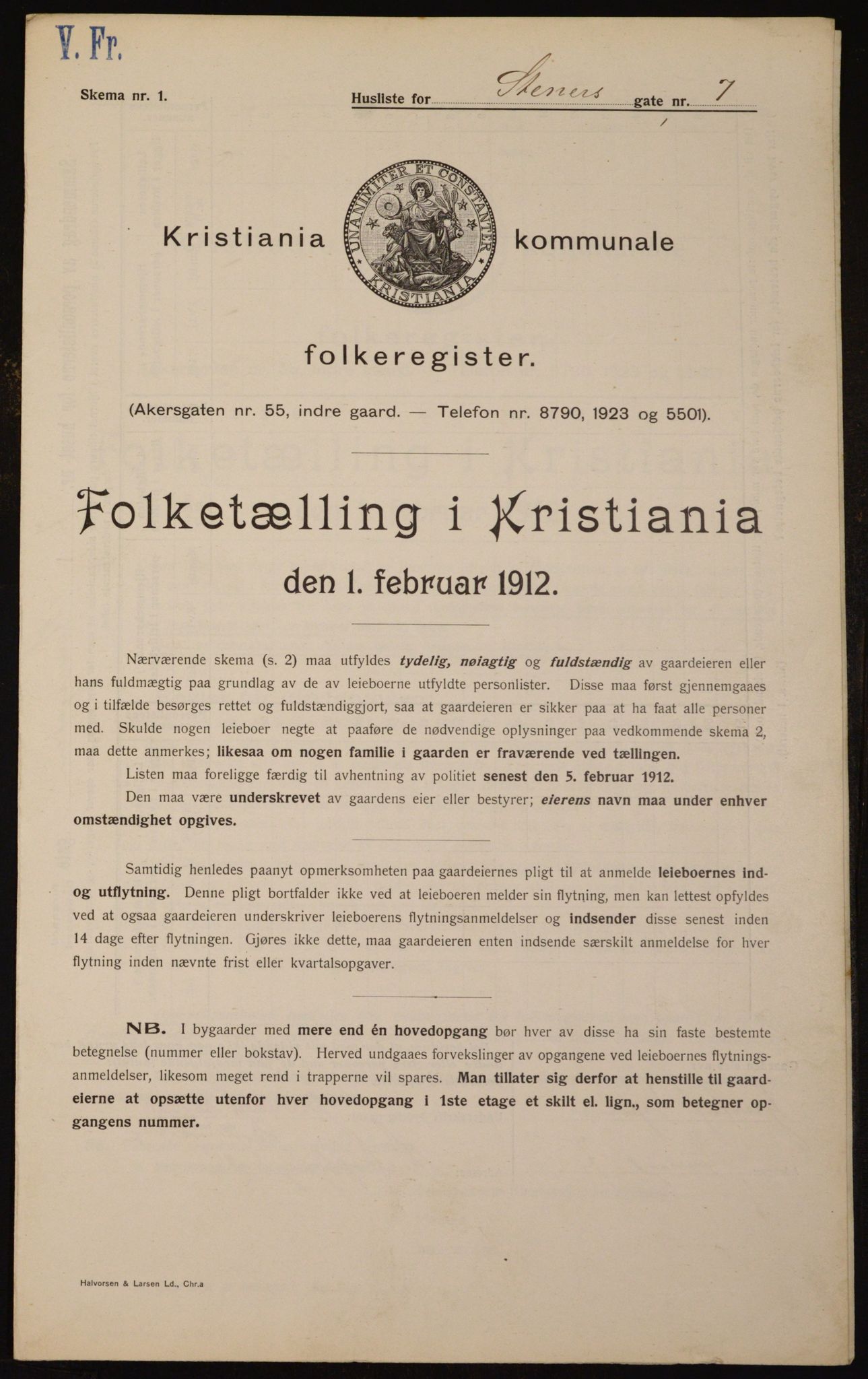 OBA, Kommunal folketelling 1.2.1912 for Kristiania, 1912, s. 101544