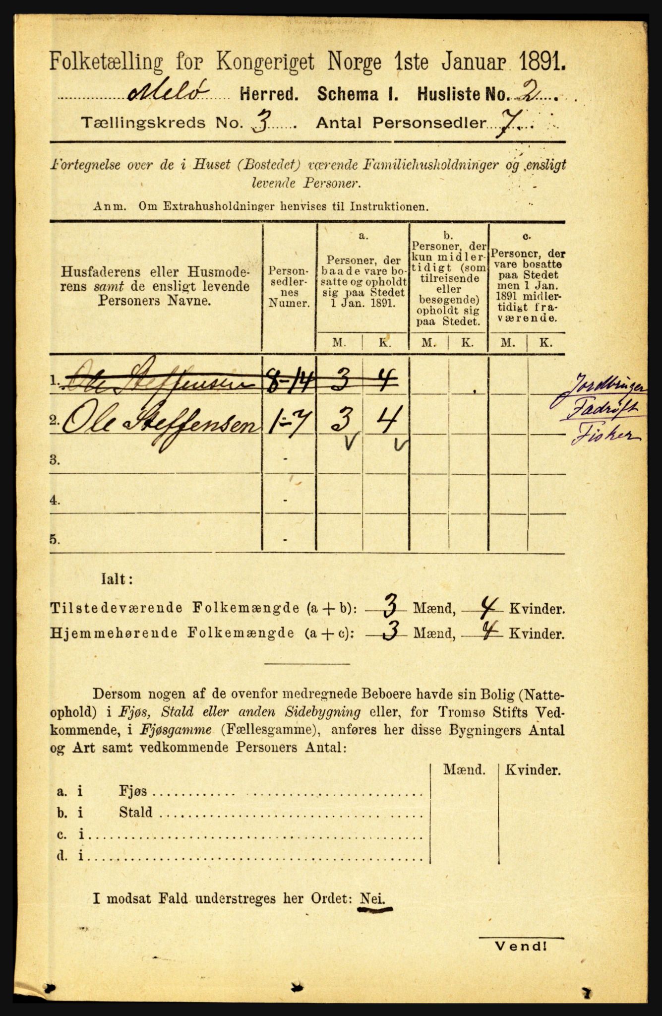 RA, Folketelling 1891 for 1837 Meløy herred, 1891, s. 847