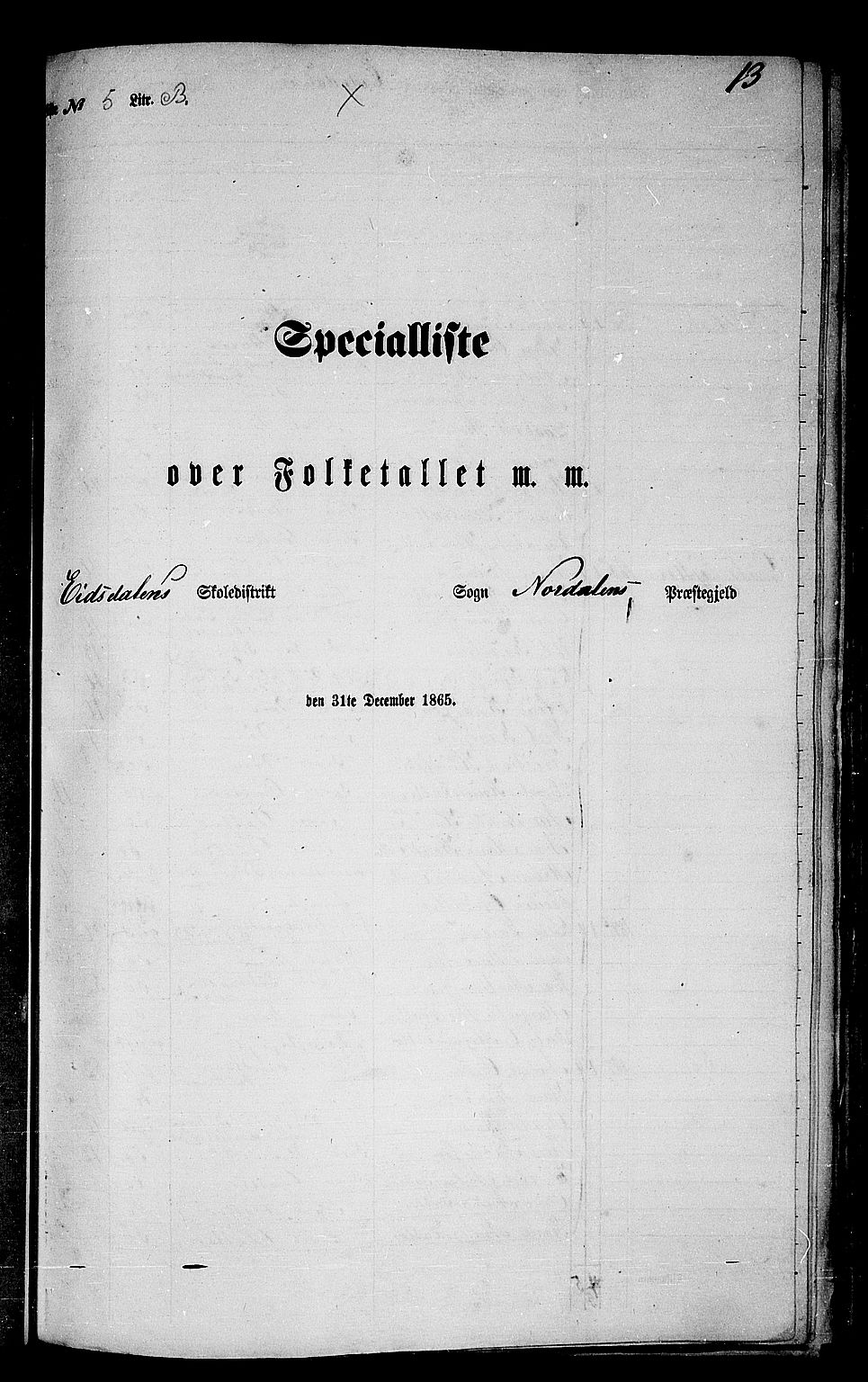 RA, Folketelling 1865 for 1524P Norddal prestegjeld, 1865, s. 87