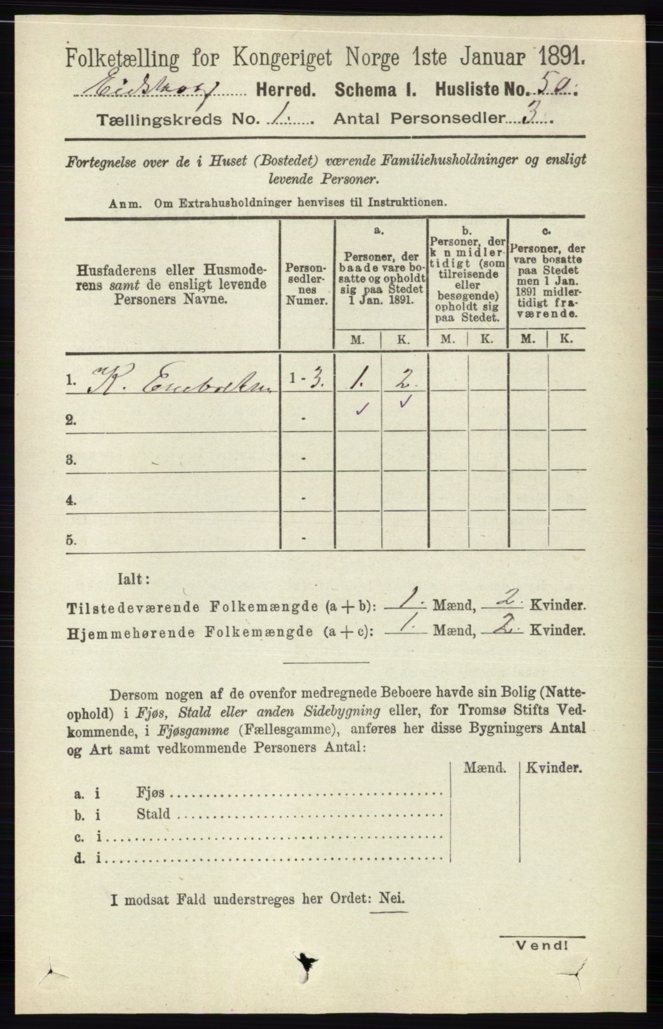 RA, Folketelling 1891 for 0420 Eidskog herred, 1891, s. 88