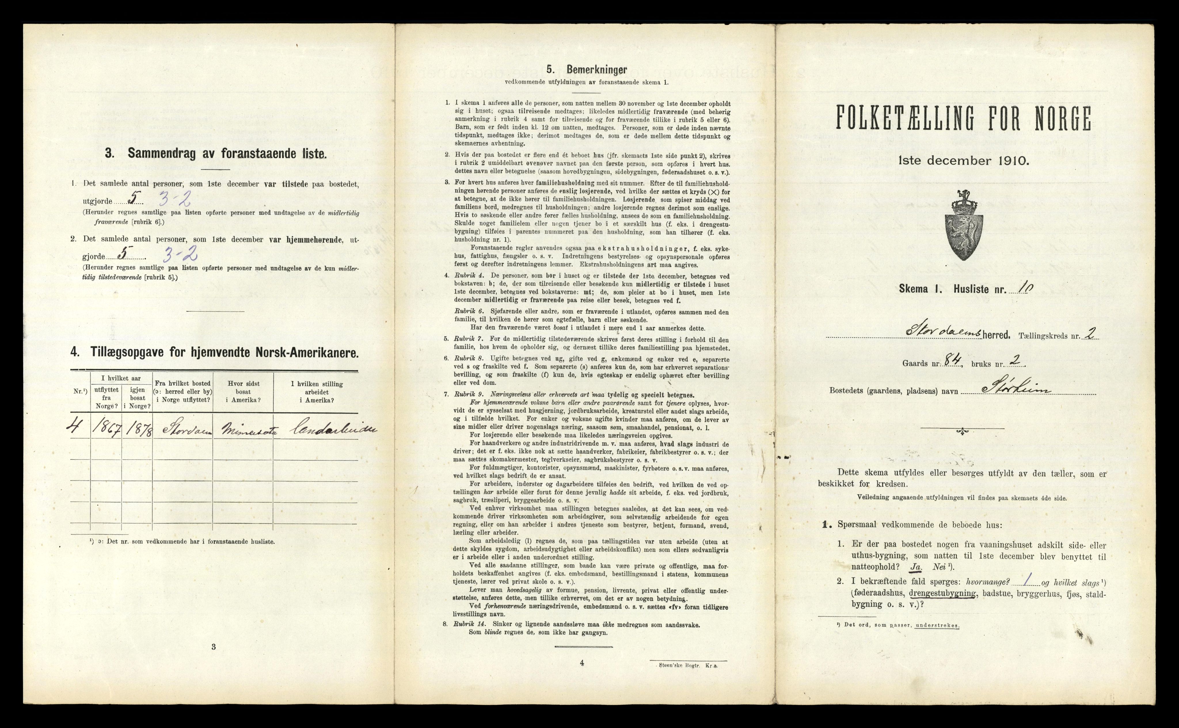 RA, Folketelling 1910 for 1526 Stordal herred, 1910, s. 176