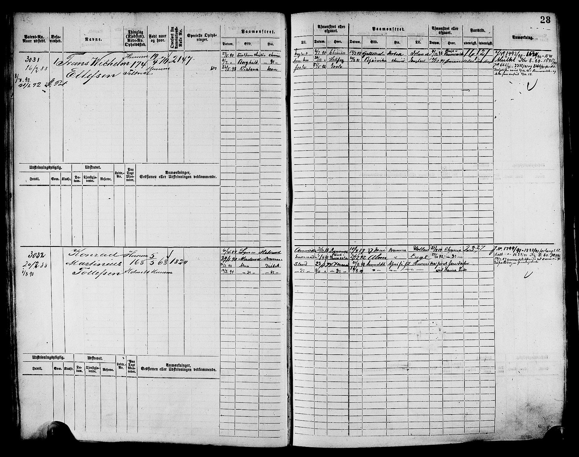 Drammen innrulleringsdistrikt, AV/SAKO-A-781/F/Fc/L0004: Hovedrulle, 1885, s. 30