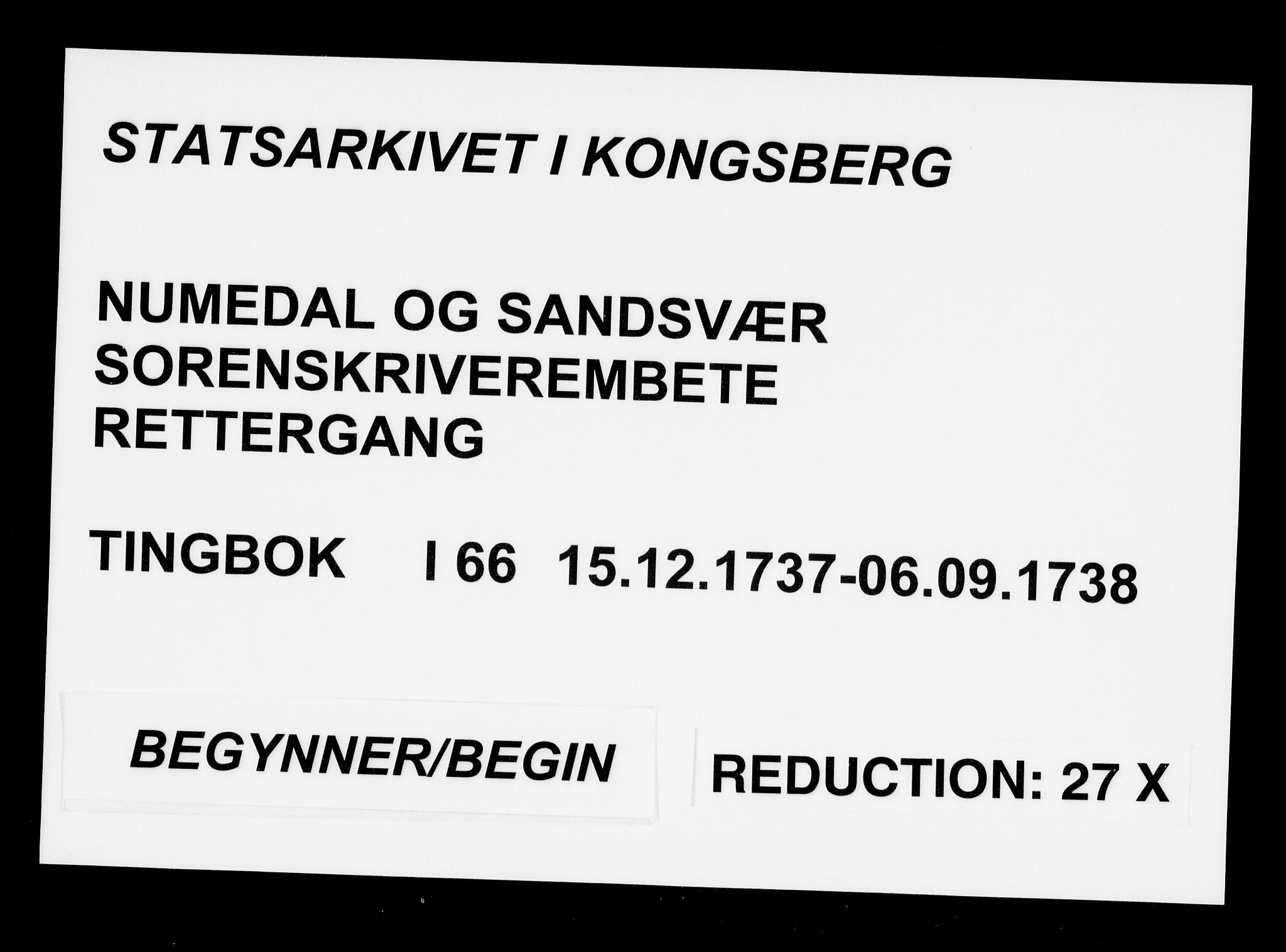 Numedal og Sandsvær sorenskriveri, AV/SAKO-A-128/F/Fa/Faa/L0066: Tingbøker, 1737-1738