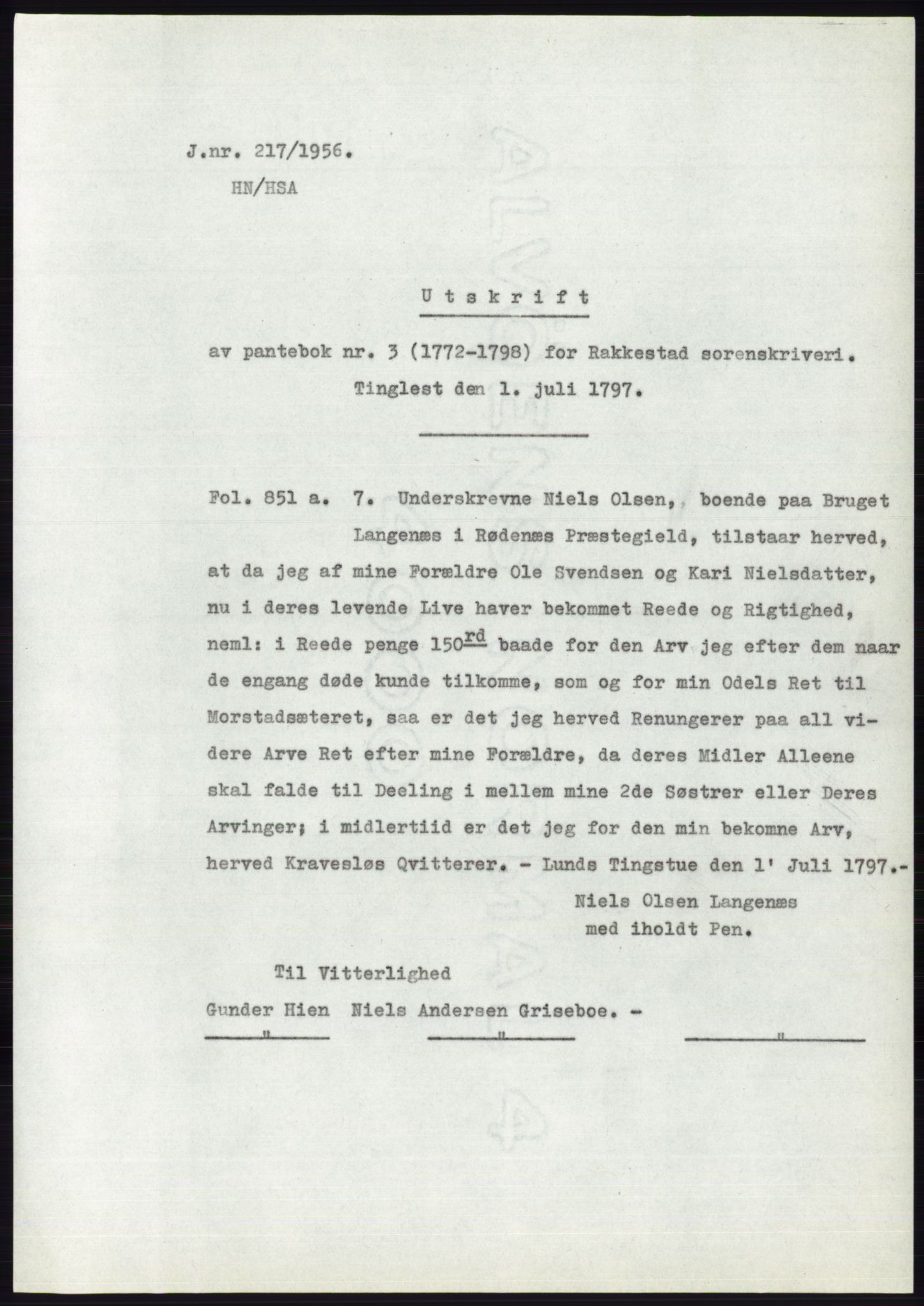 Statsarkivet i Oslo, SAO/A-10621/Z/Zd/L0004: Avskrifter, j.nr 1-797/1956, 1956, s. 125