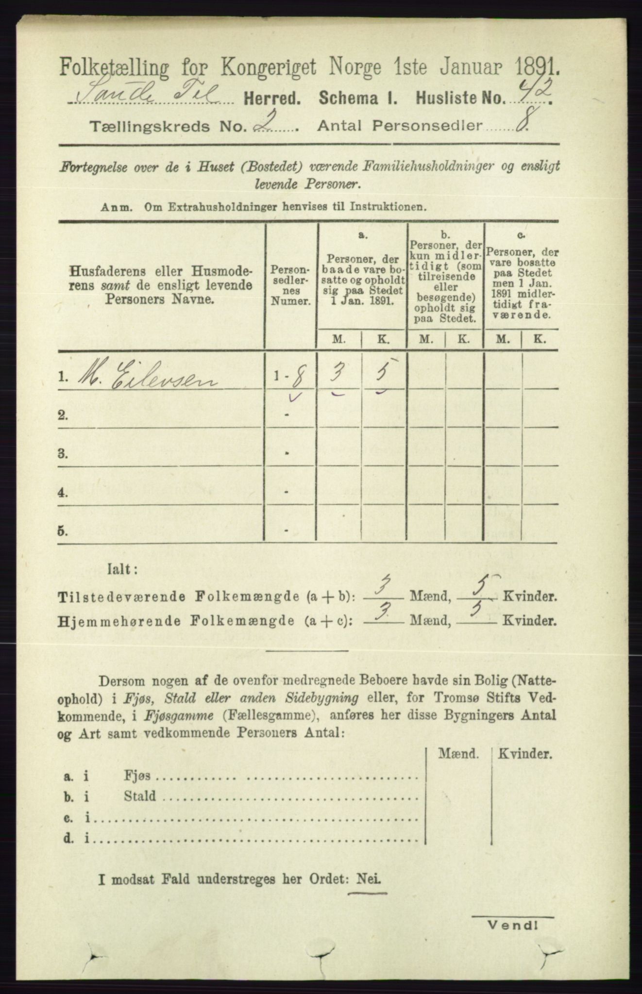 RA, Folketelling 1891 for 0822 Sauherad herred, 1891, s. 442