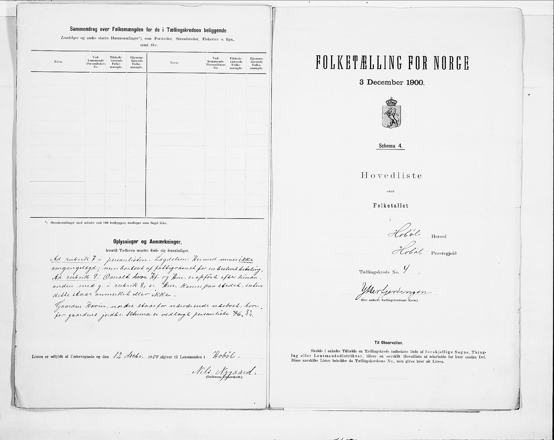 SAO, Folketelling 1900 for 0138 Hobøl herred, 1900, s. 12