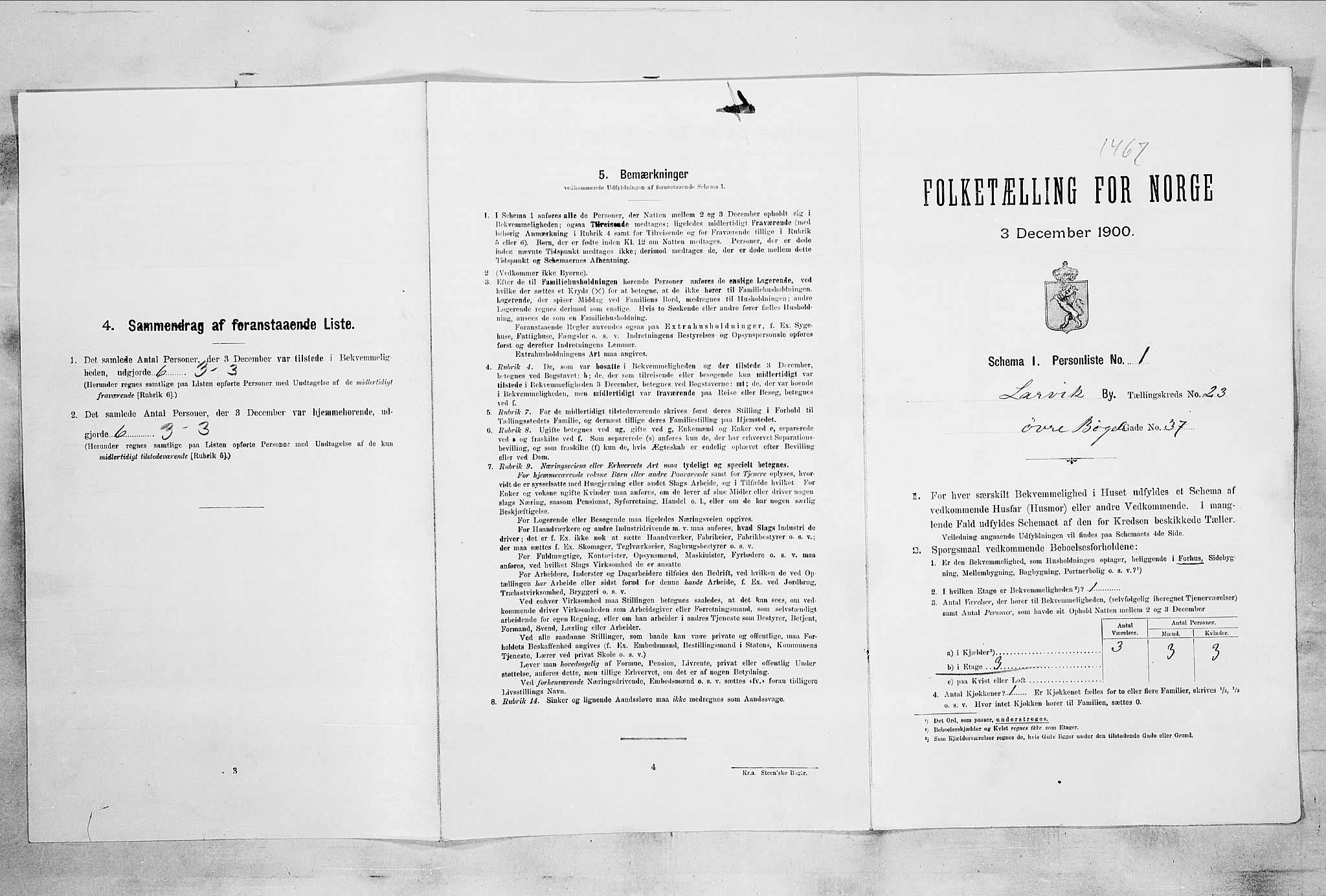 RA, Folketelling 1900 for 0707 Larvik kjøpstad, 1900, s. 2415