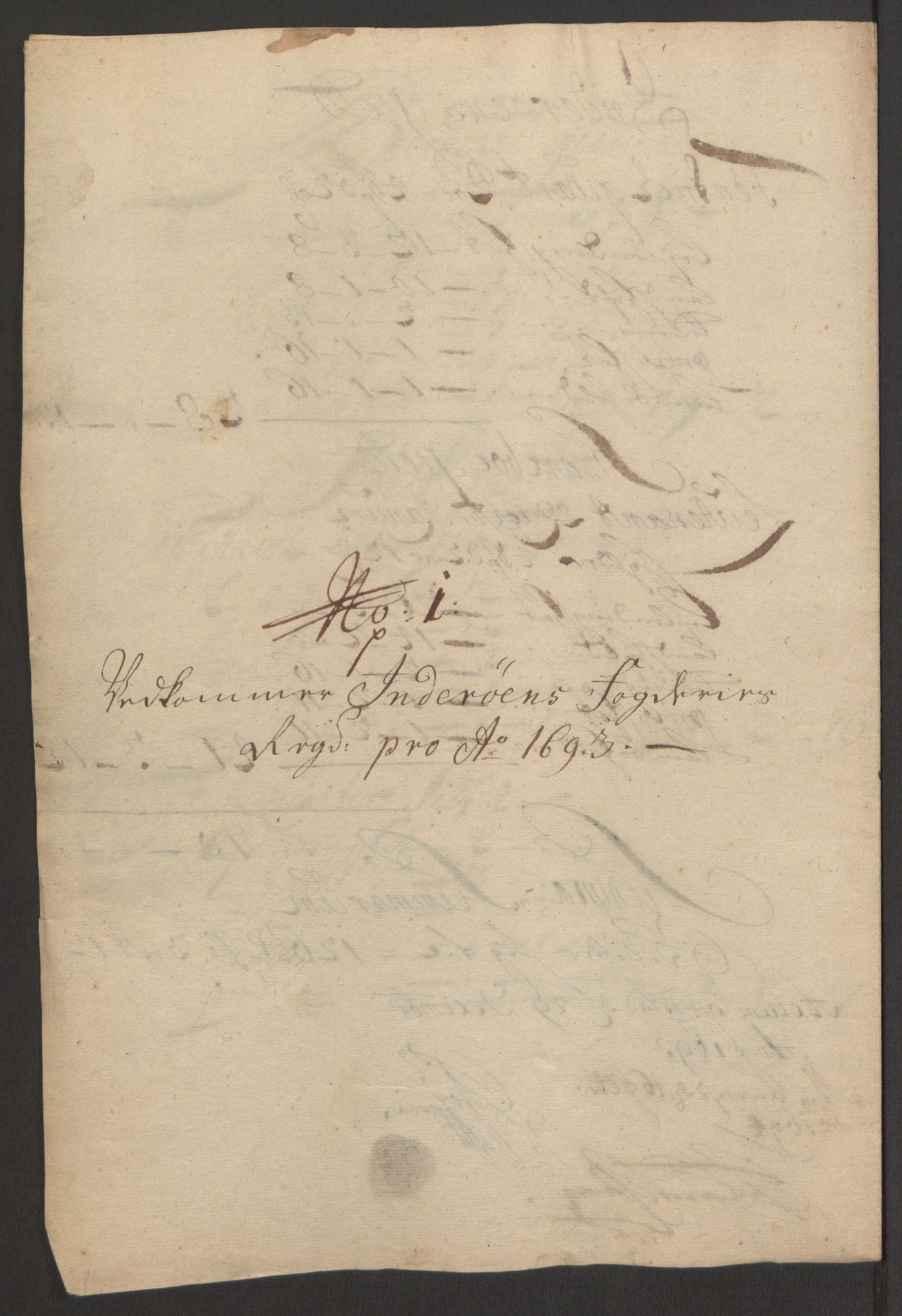 Rentekammeret inntil 1814, Reviderte regnskaper, Fogderegnskap, RA/EA-4092/R63/L4308: Fogderegnskap Inderøy, 1692-1694, s. 513