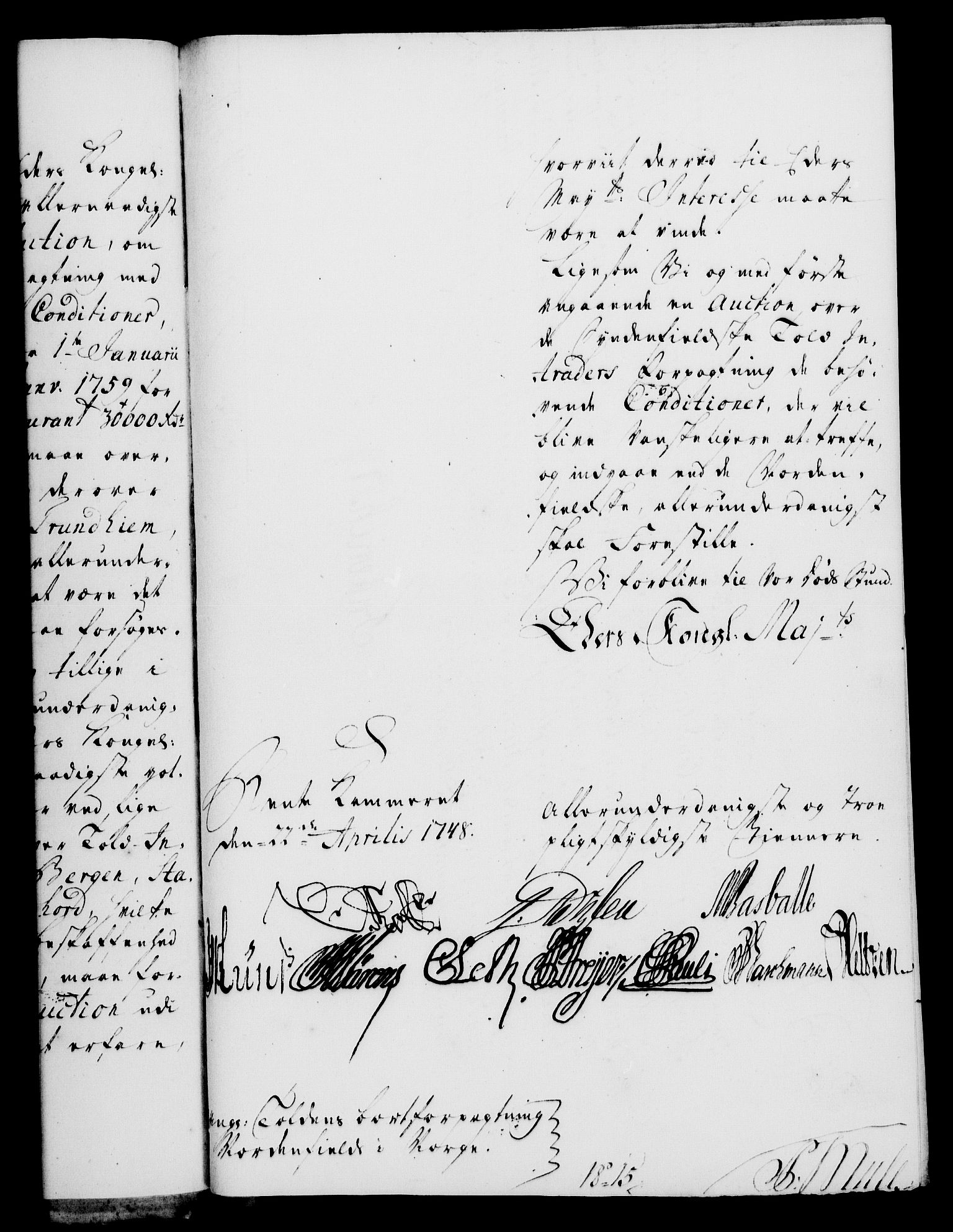 Rentekammeret, Kammerkanselliet, RA/EA-3111/G/Gf/Gfa/L0030: Norsk relasjons- og resolusjonsprotokoll (merket RK 52.30), 1748, s. 287