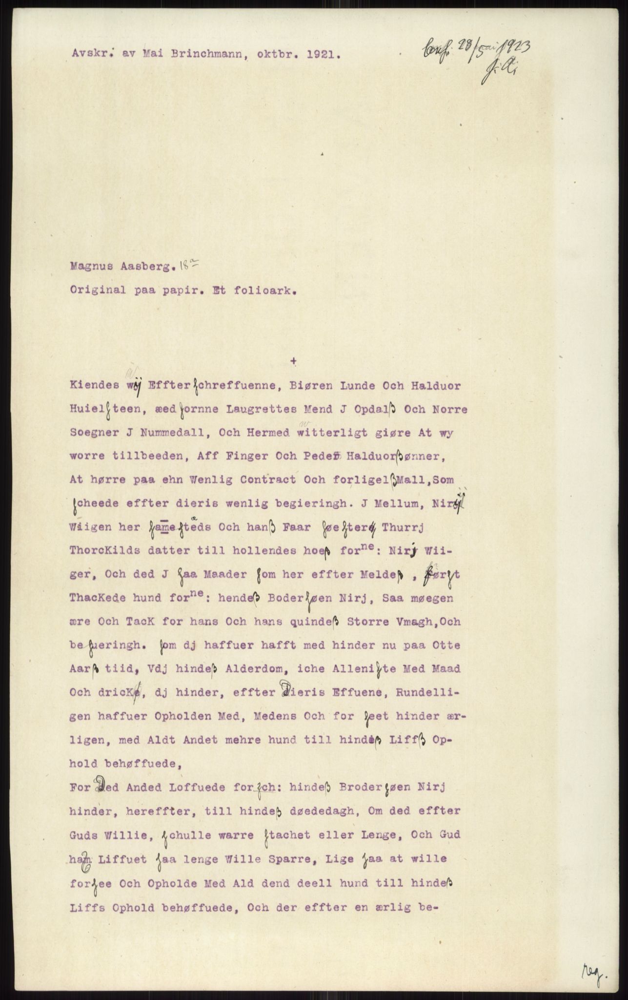 Samlinger til kildeutgivelse, Diplomavskriftsamlingen, AV/RA-EA-4053/H/Ha, s. 1319