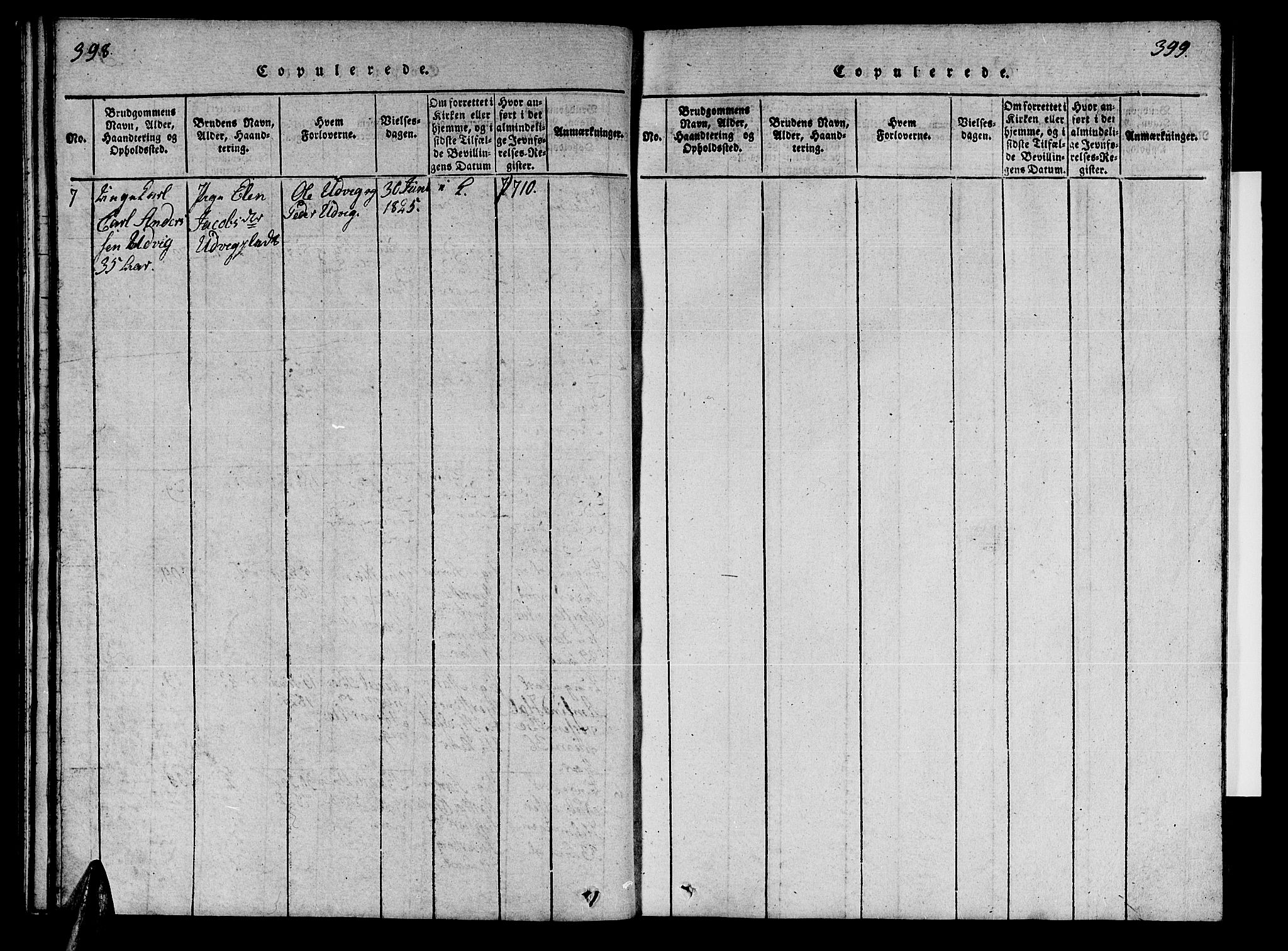 Ministerialprotokoller, klokkerbøker og fødselsregistre - Nord-Trøndelag, SAT/A-1458/741/L0400: Klokkerbok nr. 741C01, 1817-1825, s. 398-399
