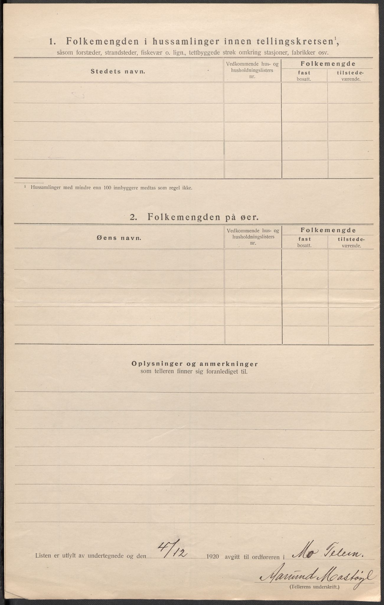 SAKO, Folketelling 1920 for 0832 Mo herred, 1920, s. 26