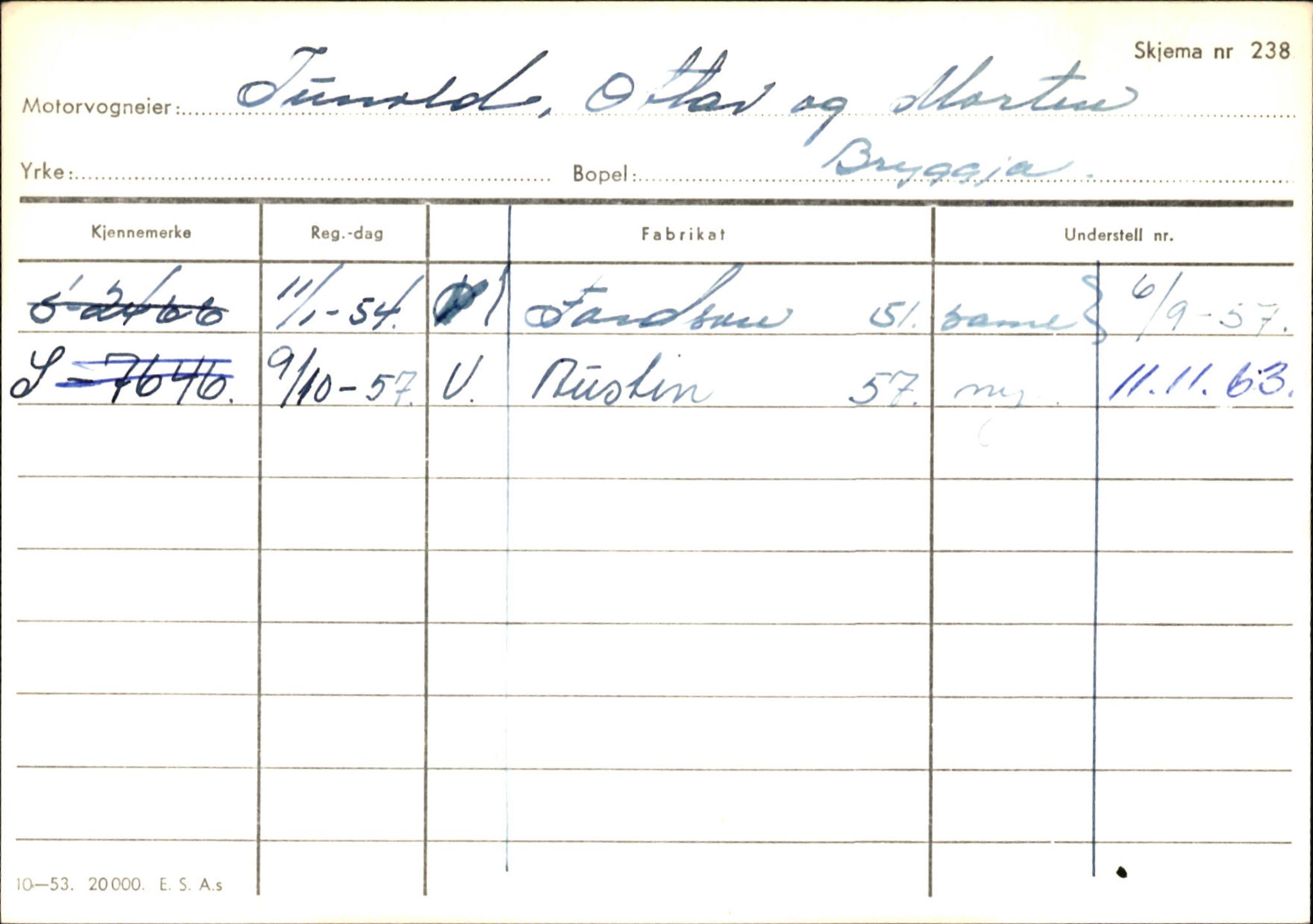 Statens vegvesen, Sogn og Fjordane vegkontor, SAB/A-5301/4/F/L0145: Registerkort Vågsøy S-Å. Årdal I-P, 1945-1975, s. 542