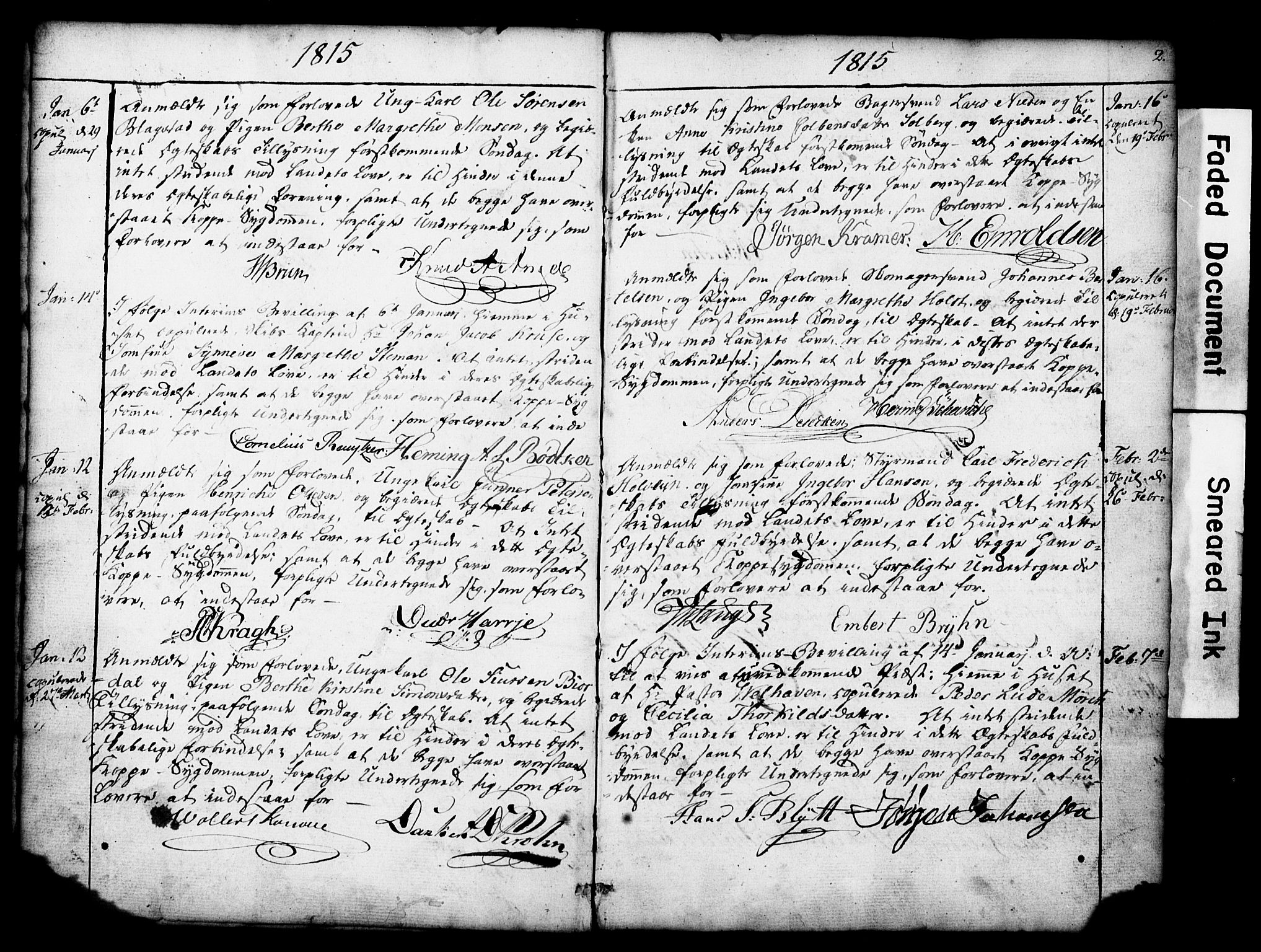 Nykirken Sokneprestembete, SAB/A-77101: Forlovererklæringer nr. II.5.1, 1814-1846, s. 2