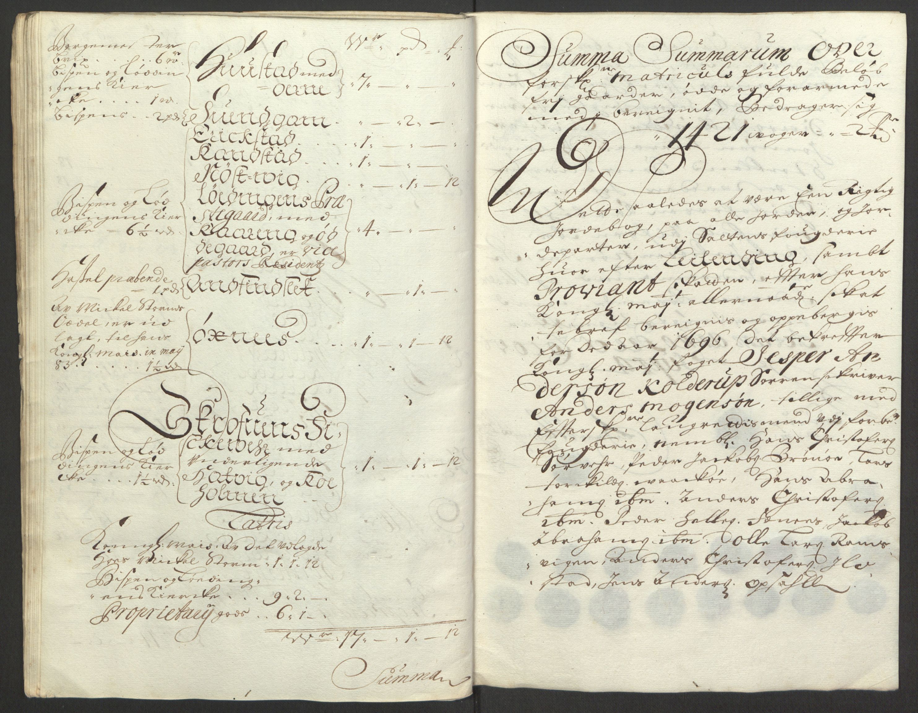 Rentekammeret inntil 1814, Reviderte regnskaper, Fogderegnskap, RA/EA-4092/R66/L4578: Fogderegnskap Salten, 1694-1696, s. 231