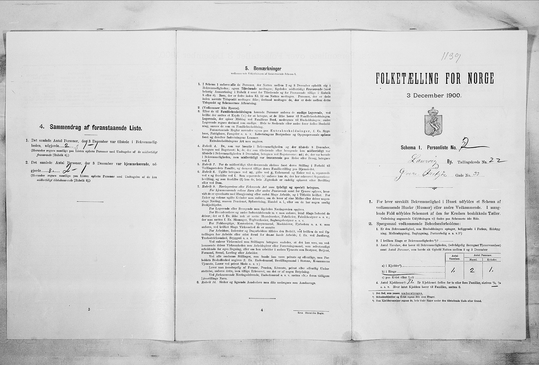 RA, Folketelling 1900 for 0707 Larvik kjøpstad, 1900, s. 2194