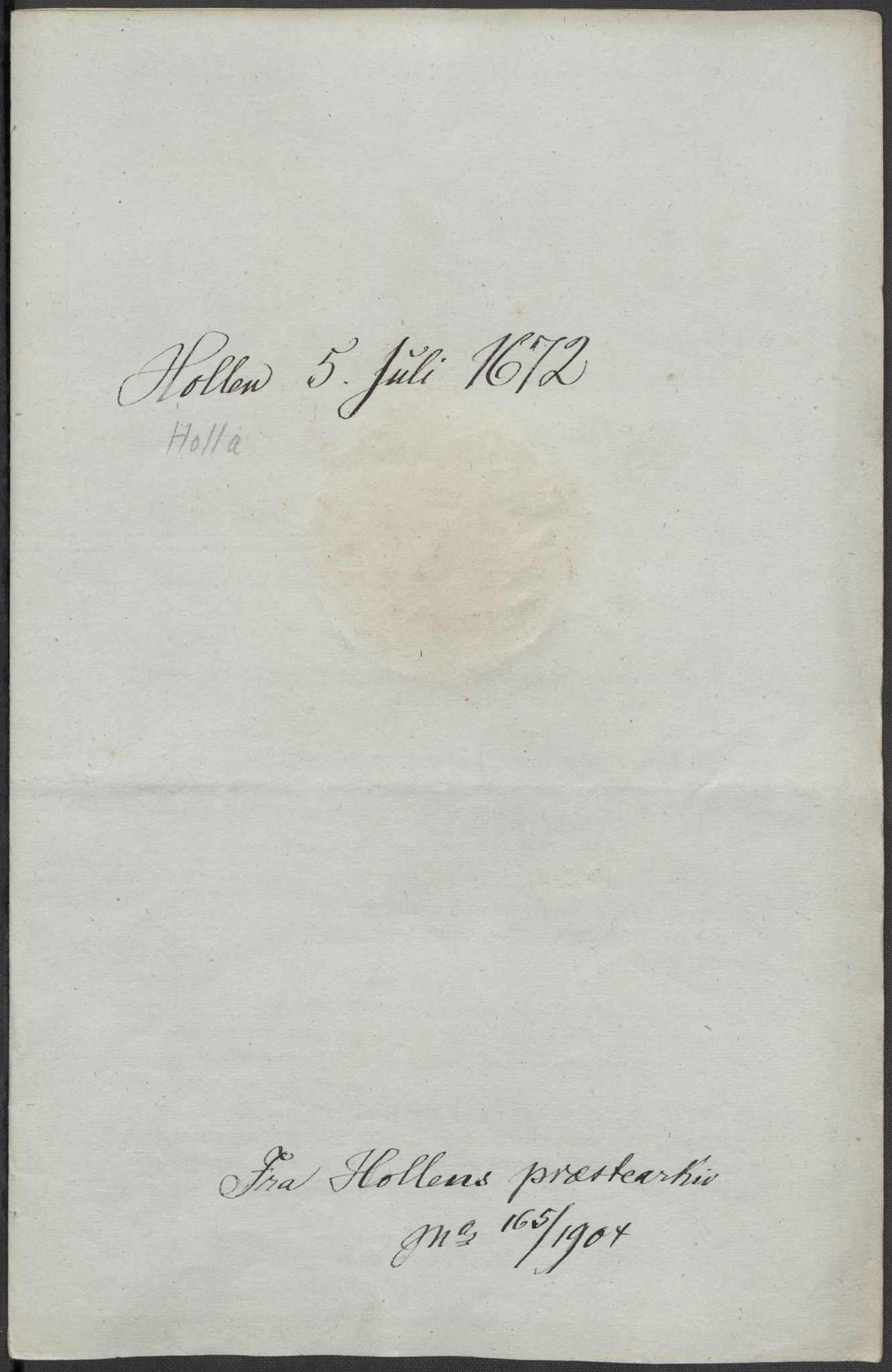 Riksarkivets diplomsamling, AV/RA-EA-5965/F15/L0026: Prestearkiv - Telemark, 1575-1838, s. 73