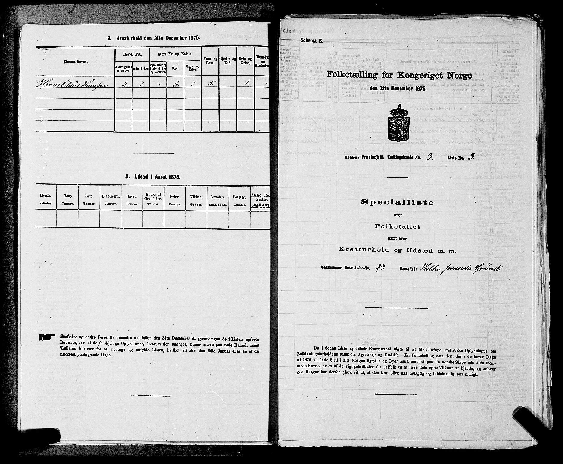 SAKO, Folketelling 1875 for 0819P Holla prestegjeld, 1875, s. 282