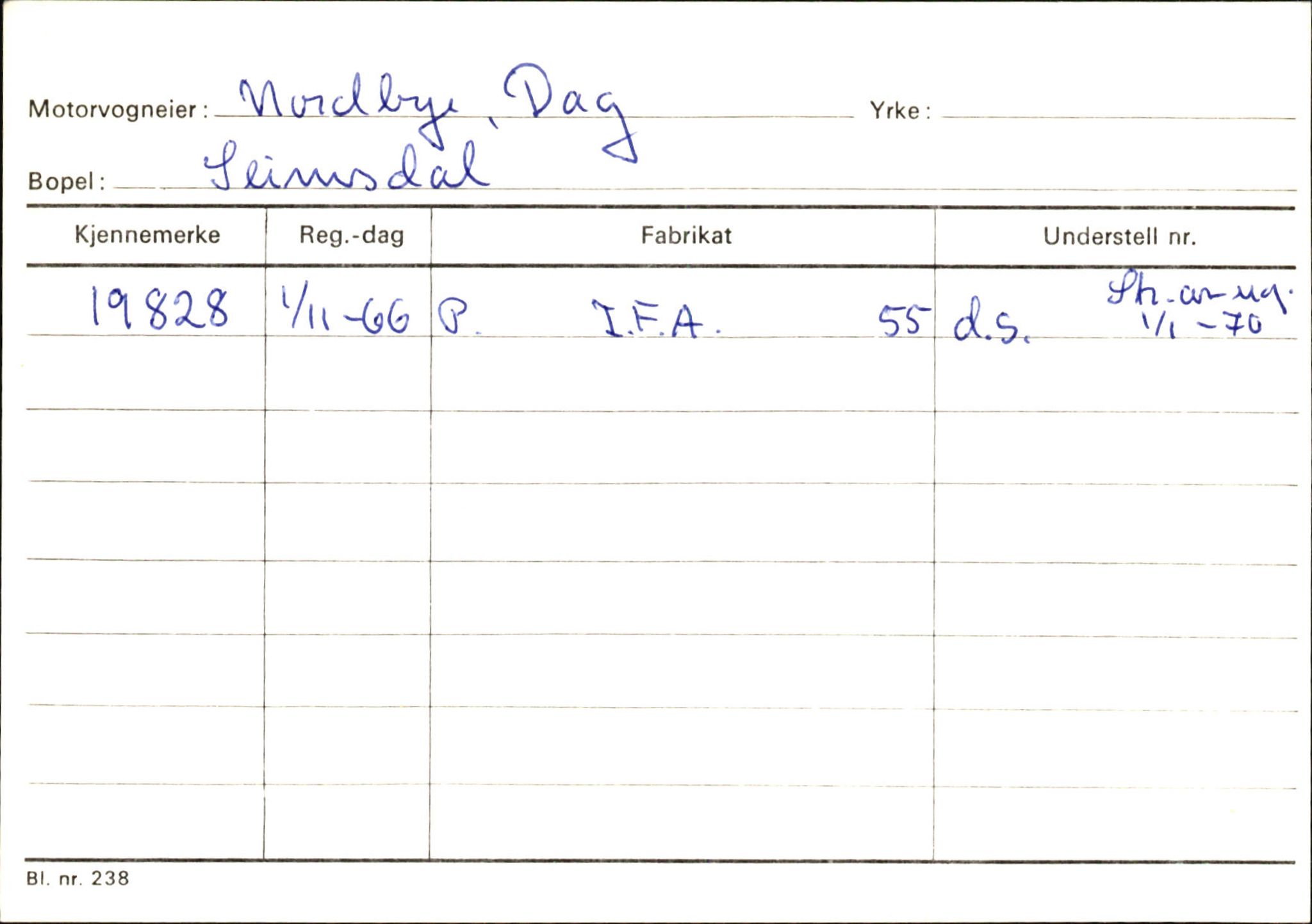 Statens vegvesen, Sogn og Fjordane vegkontor, SAB/A-5301/4/F/L0145: Registerkort Vågsøy S-Å. Årdal I-P, 1945-1975, s. 2097